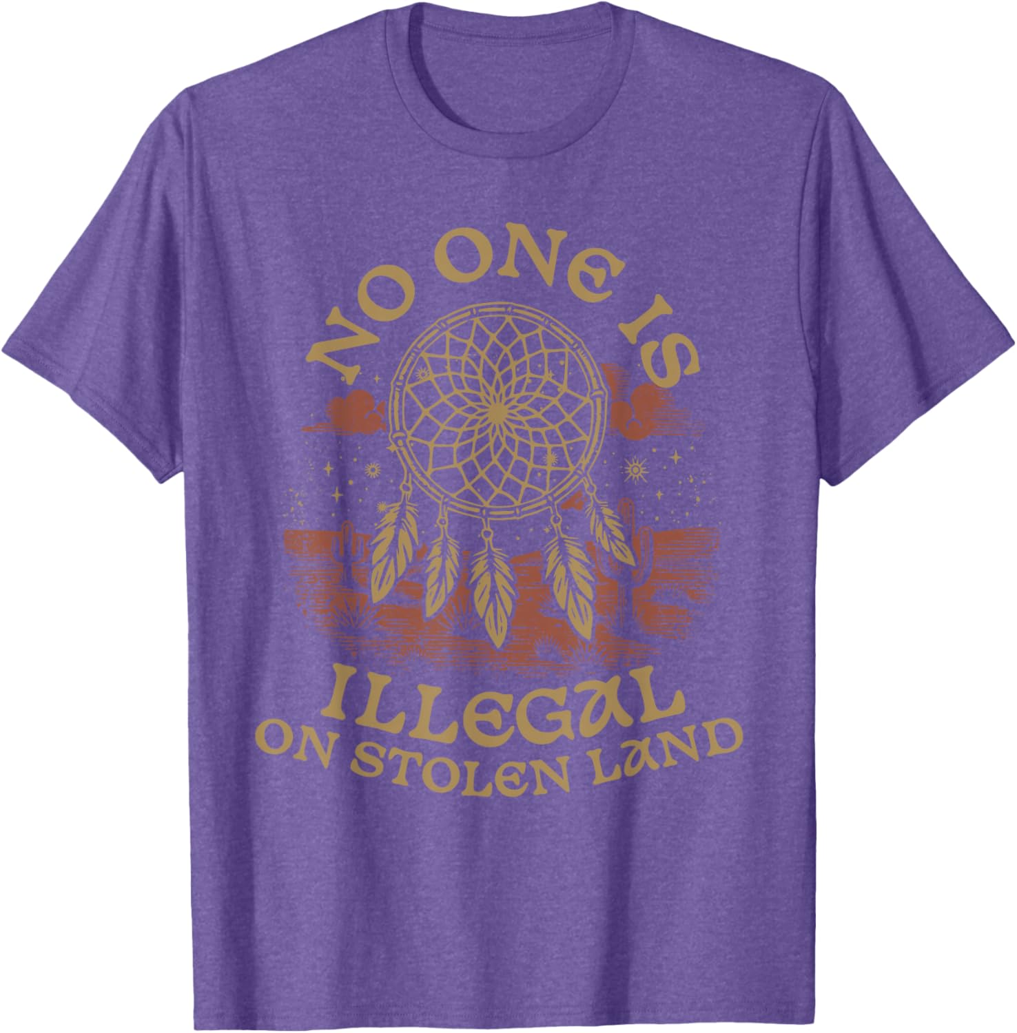 Native American No One Is Illegal On Stolen Land T-Shirt – Bold Statement Tee - 8
