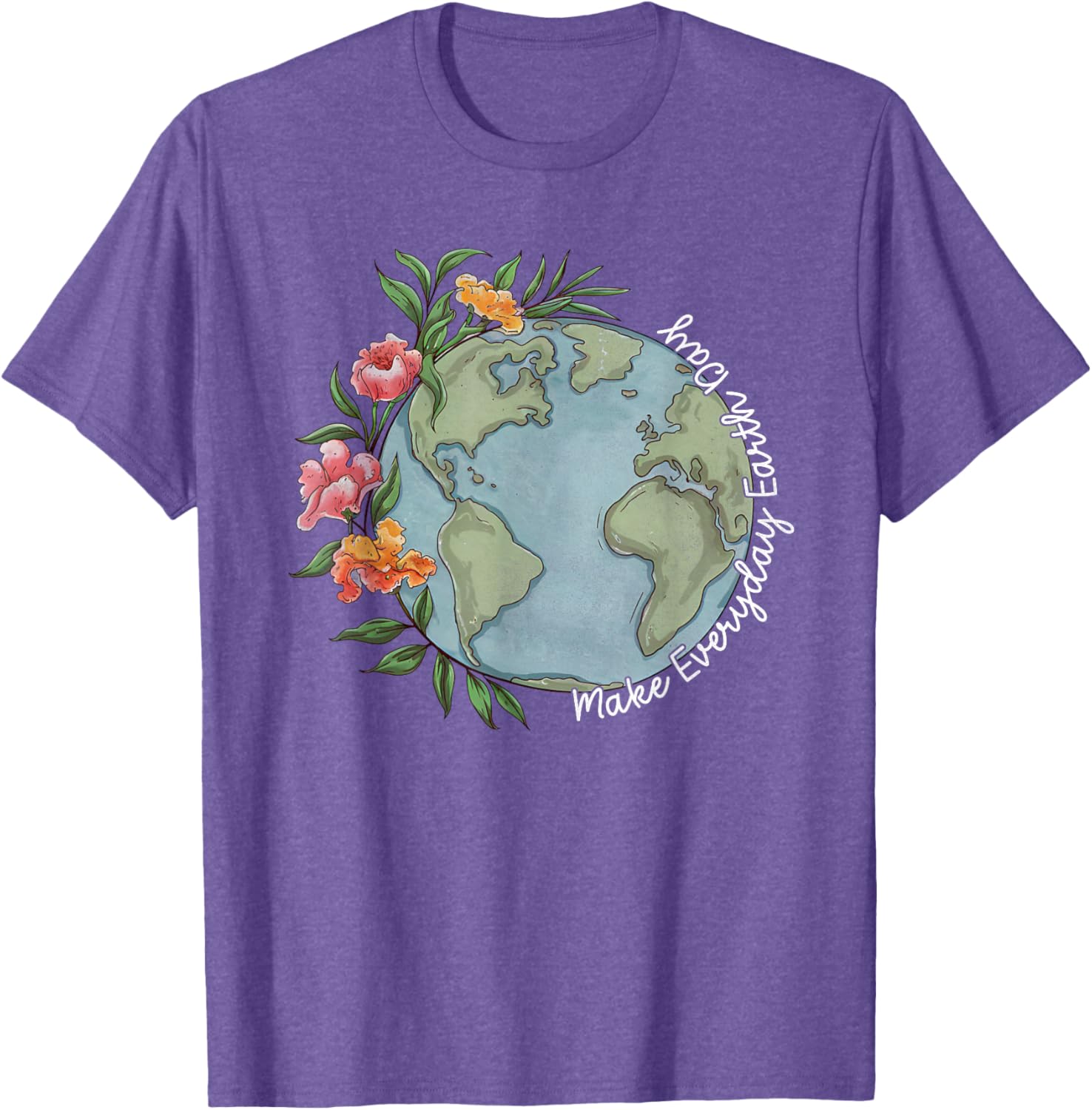 Beautiful Floral Planet T-Shirt for Everyday Earth Day Celebration - 3