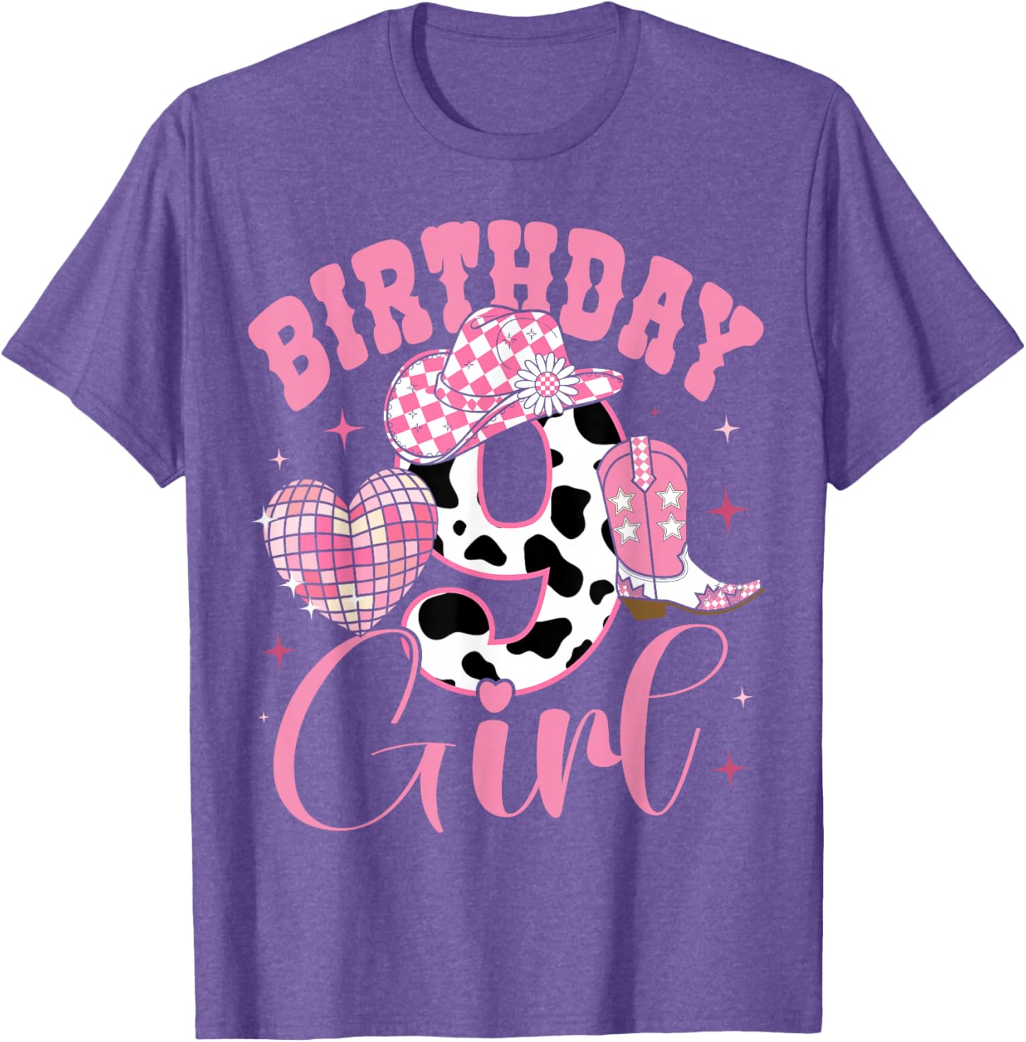 Happy 9th Birthday Cowgirl Tee Stylish Rodeo Outfit for Girls - 2