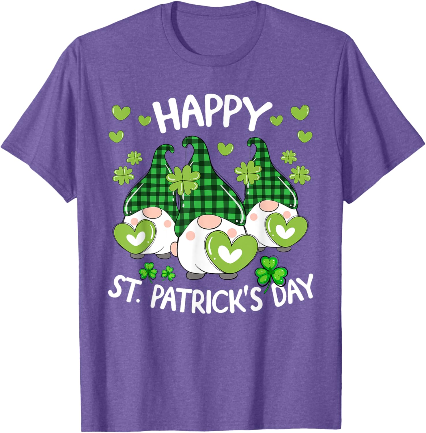 Happy St Patricks Day Gnome Shamrock T-Shirt for Women and Kids - 6