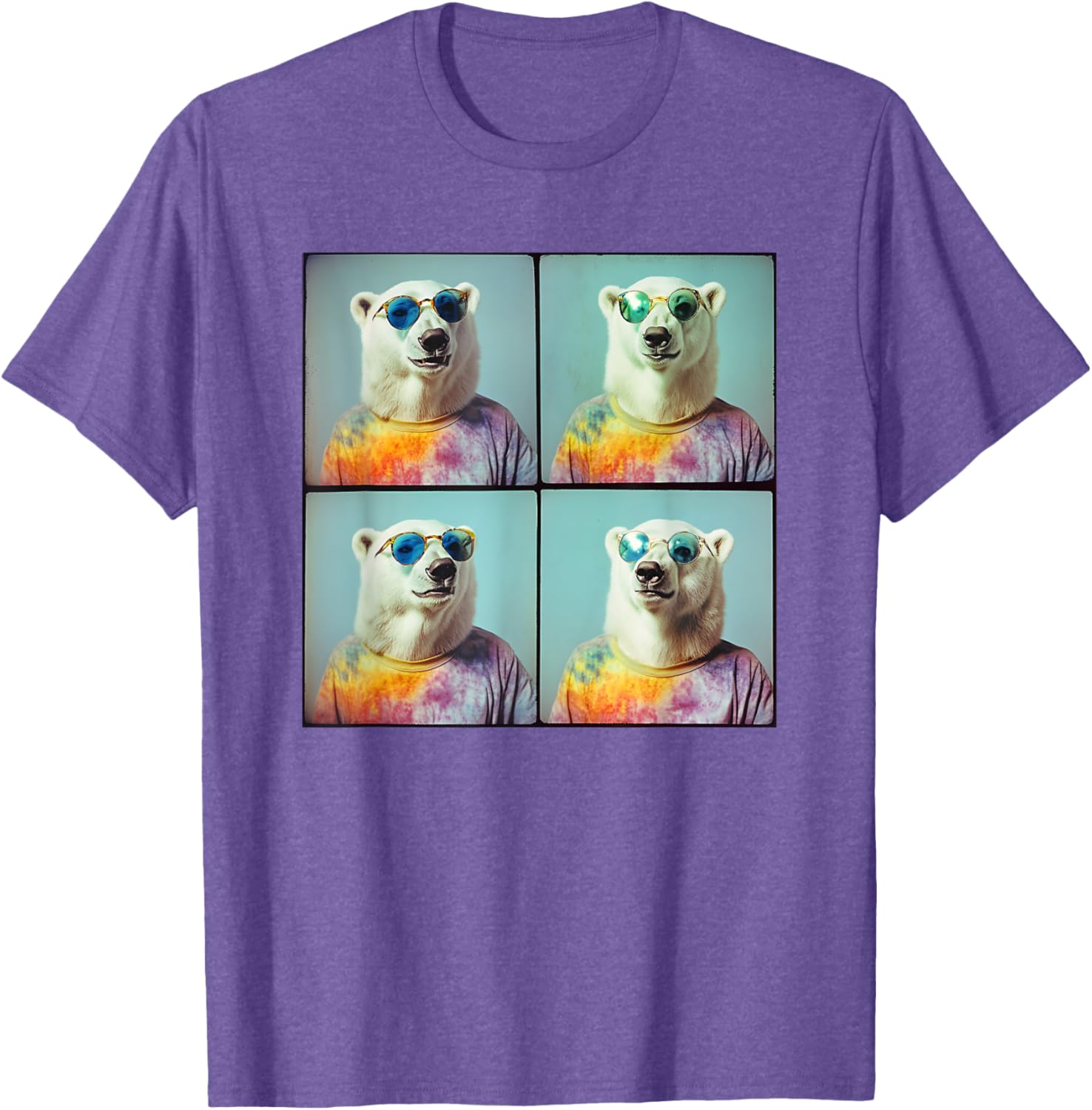 Colorful Tie Dye Polar Bear T-Shirt for Unique Hippie Style Fun - 27