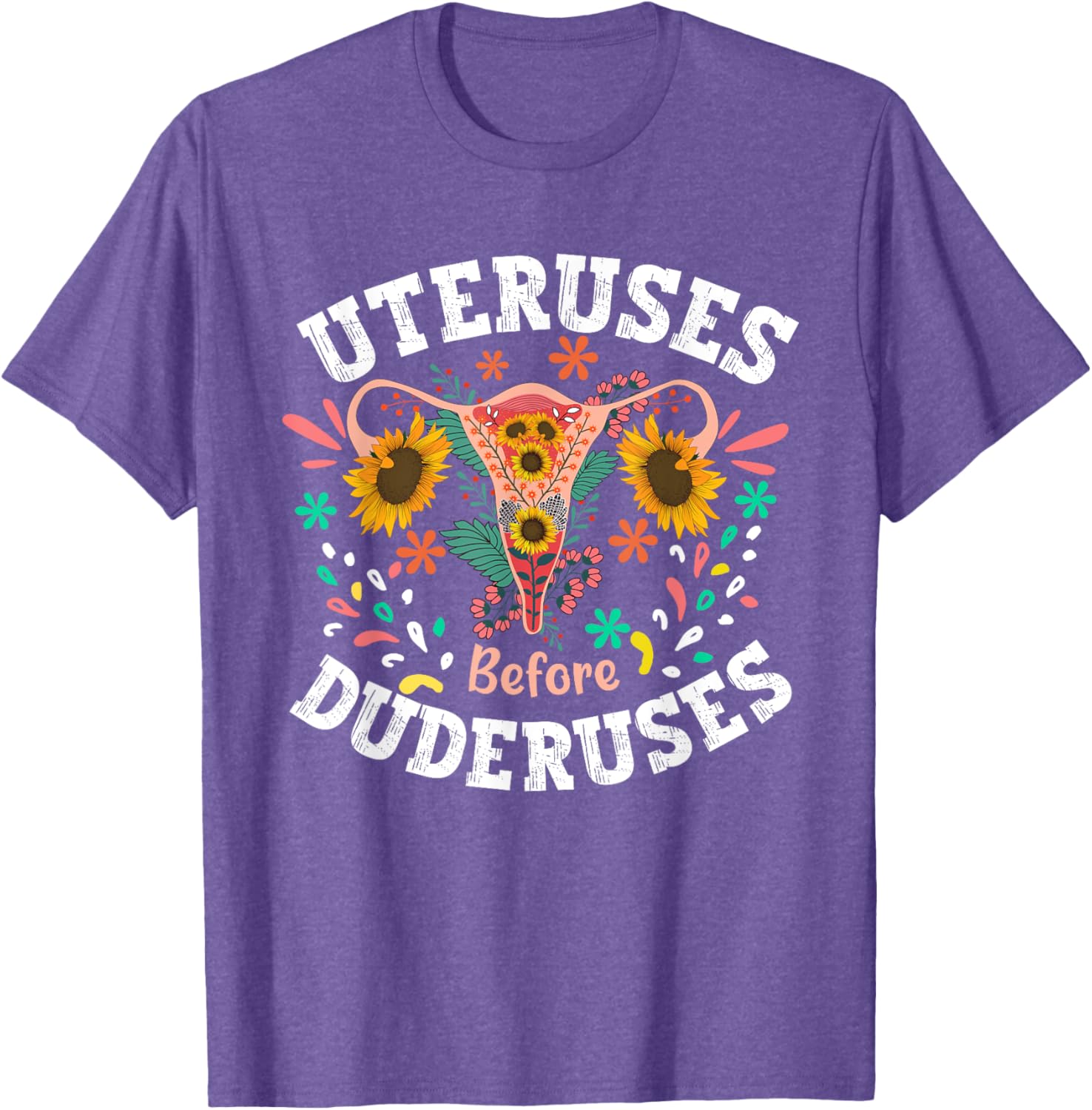 Galentines Day Floral Uterus T-Shirt for Feminist Empowerment Support - 6