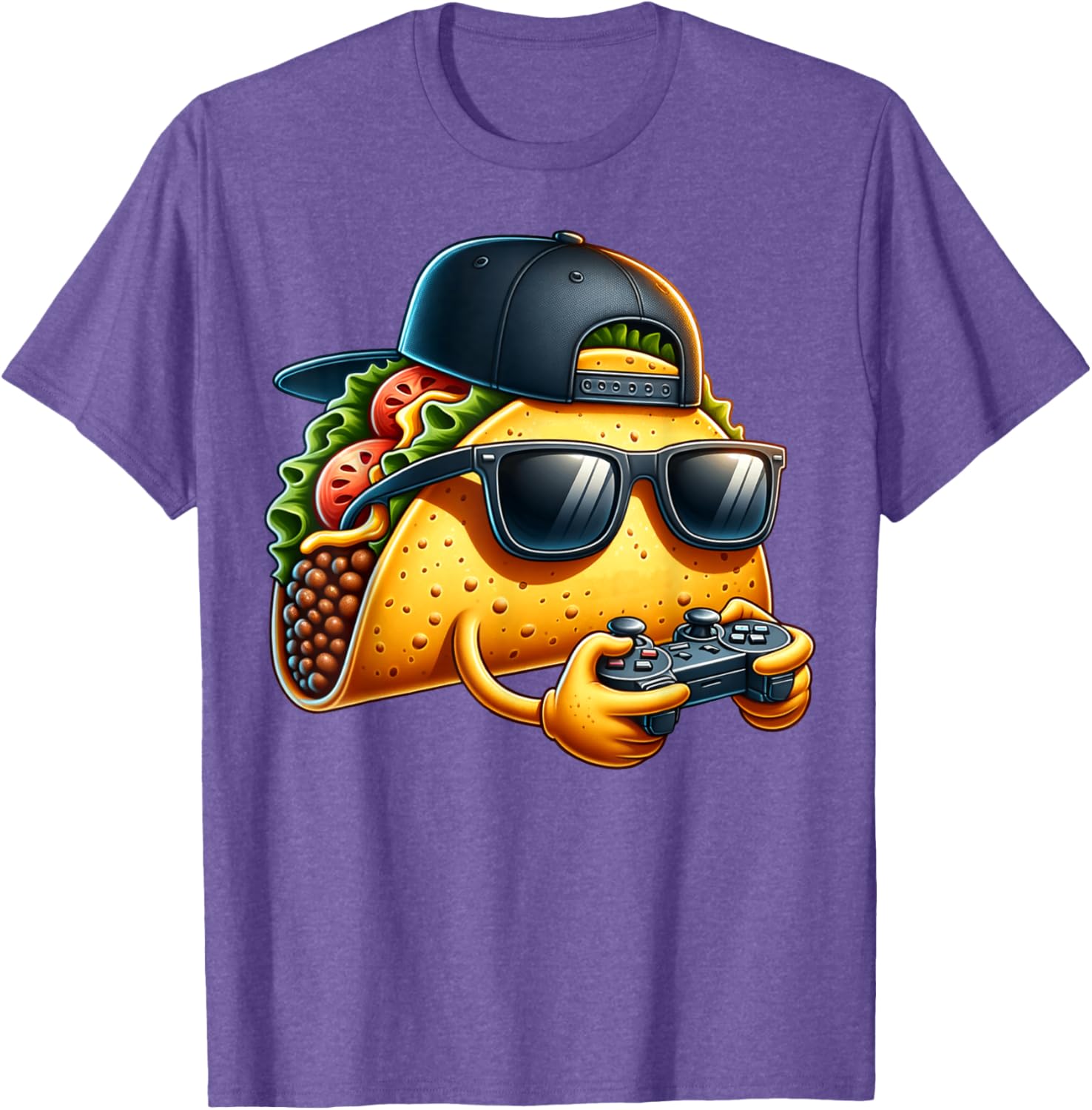 Funny Taco Playing Video Games T-Shirt for Gamers and Taco Lovers - 1
