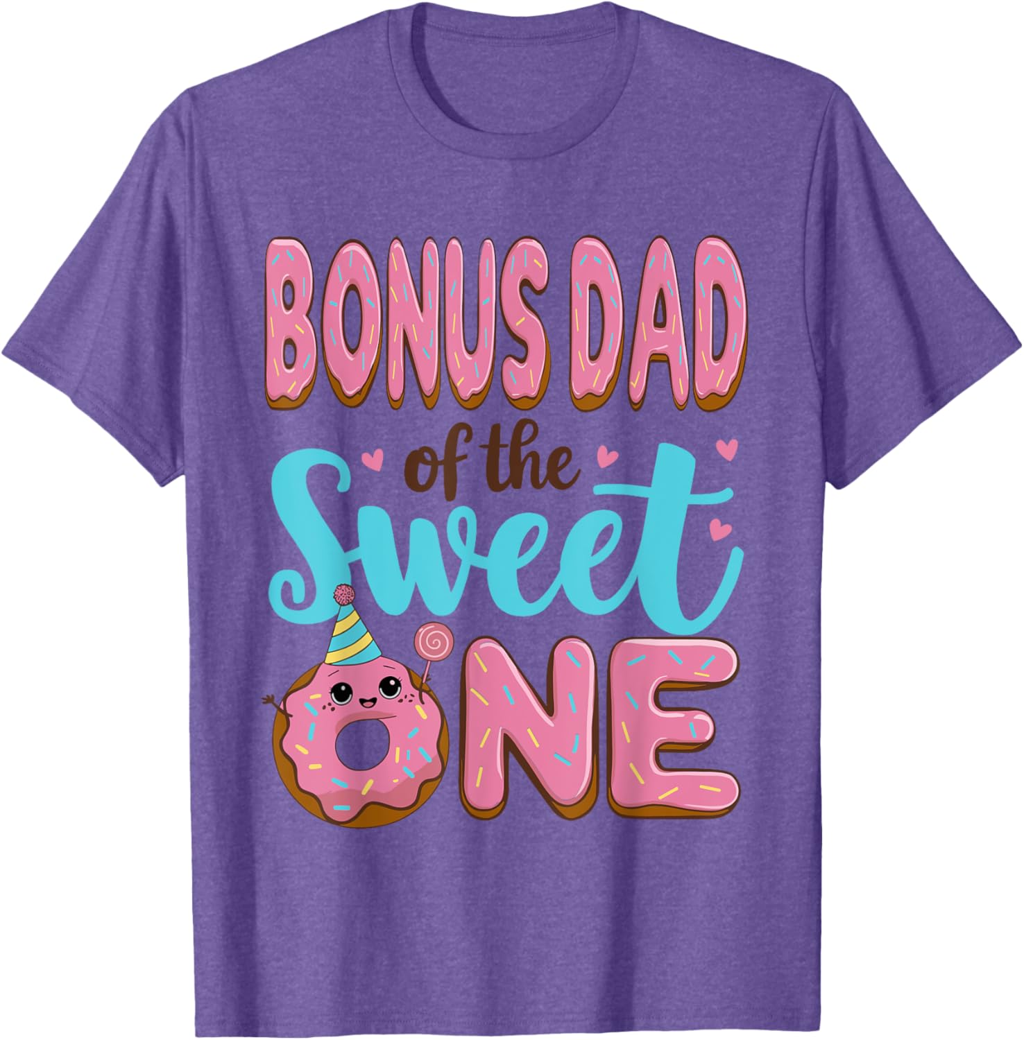 Bonus Dad Donut Party T-Shirt for 1st Birthday Girl Celebration - 12