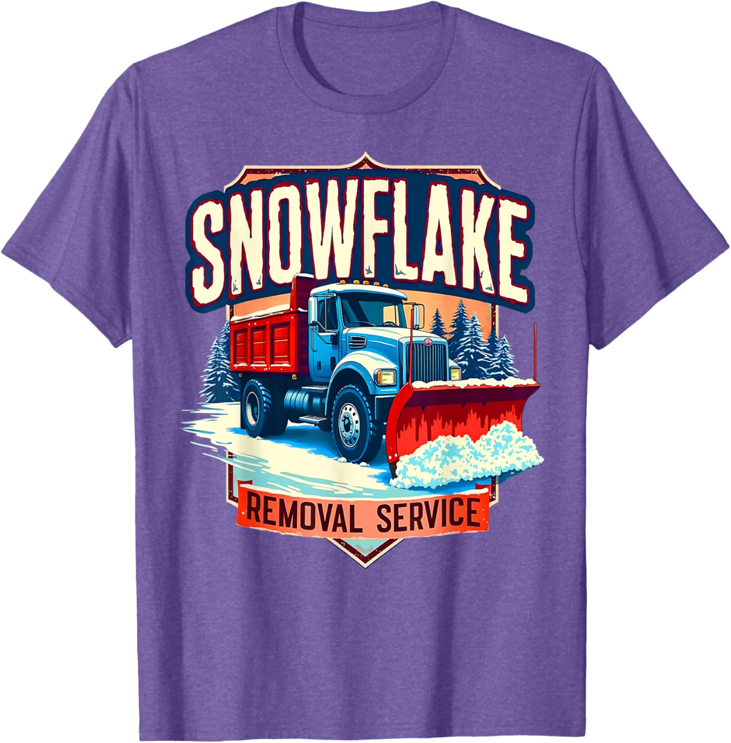 Snowflake Removal Service Truck Winter Supporter T-Shirt for Snow Days - 6