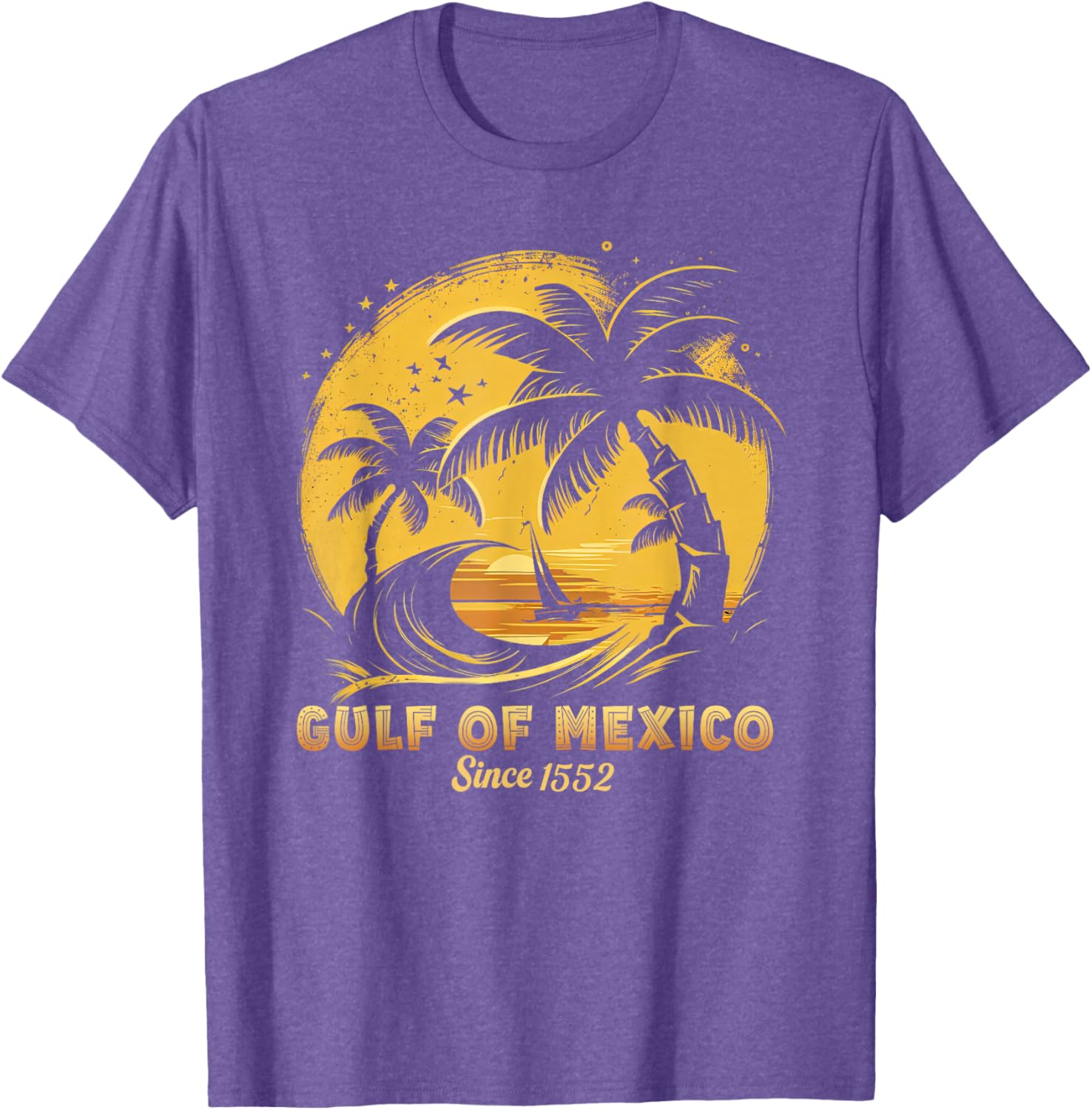 Gulf of Mexico T-Shirt with Palm Trees and Sailboat Design - 5
