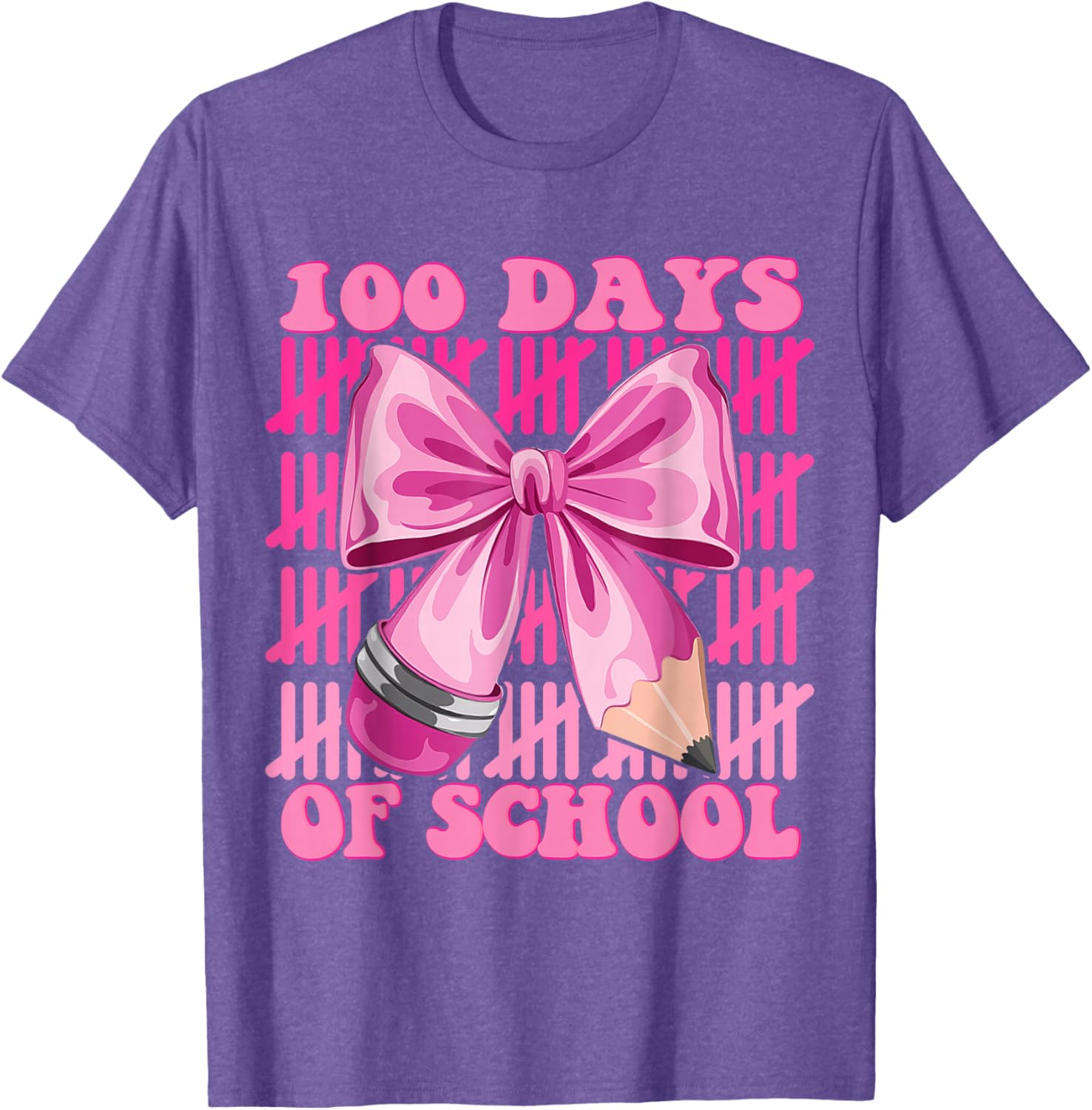 100 Days of School Girls Coquette Bow T-Shirt for Celebrating Milestones - 6