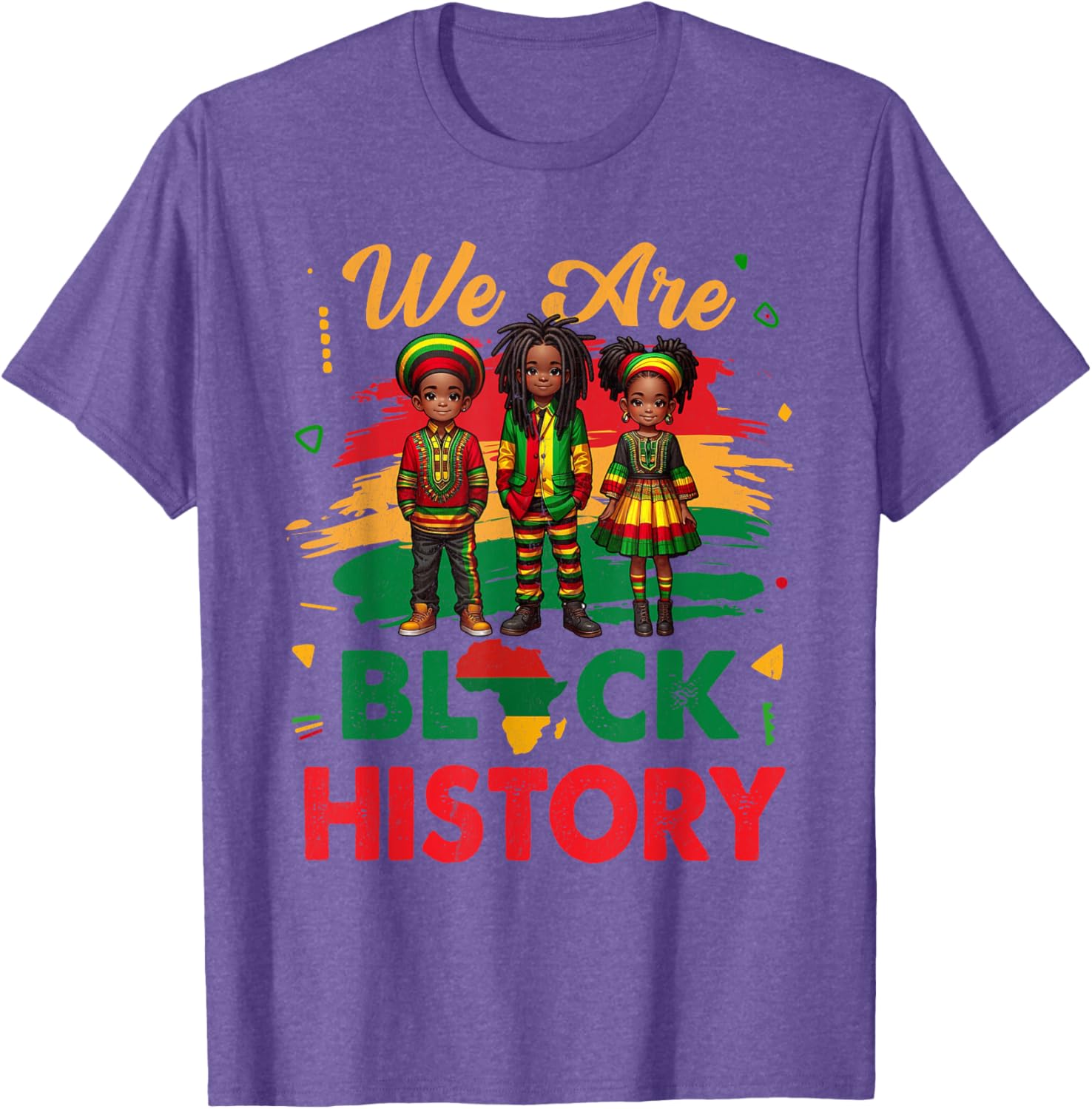 Black History Month Map T-Shirt for African Kids Boys and Girls - 1