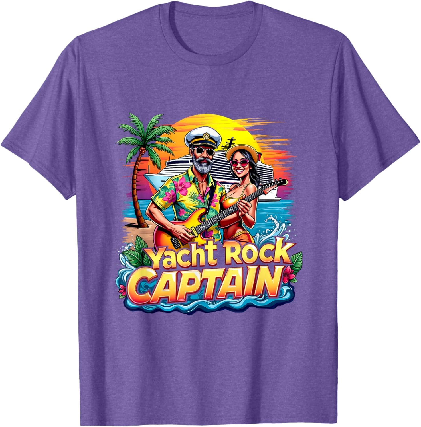 Retro Yacht Rock Captain Tropical Cruise Squad T-Shirt for Fun Parties - 20