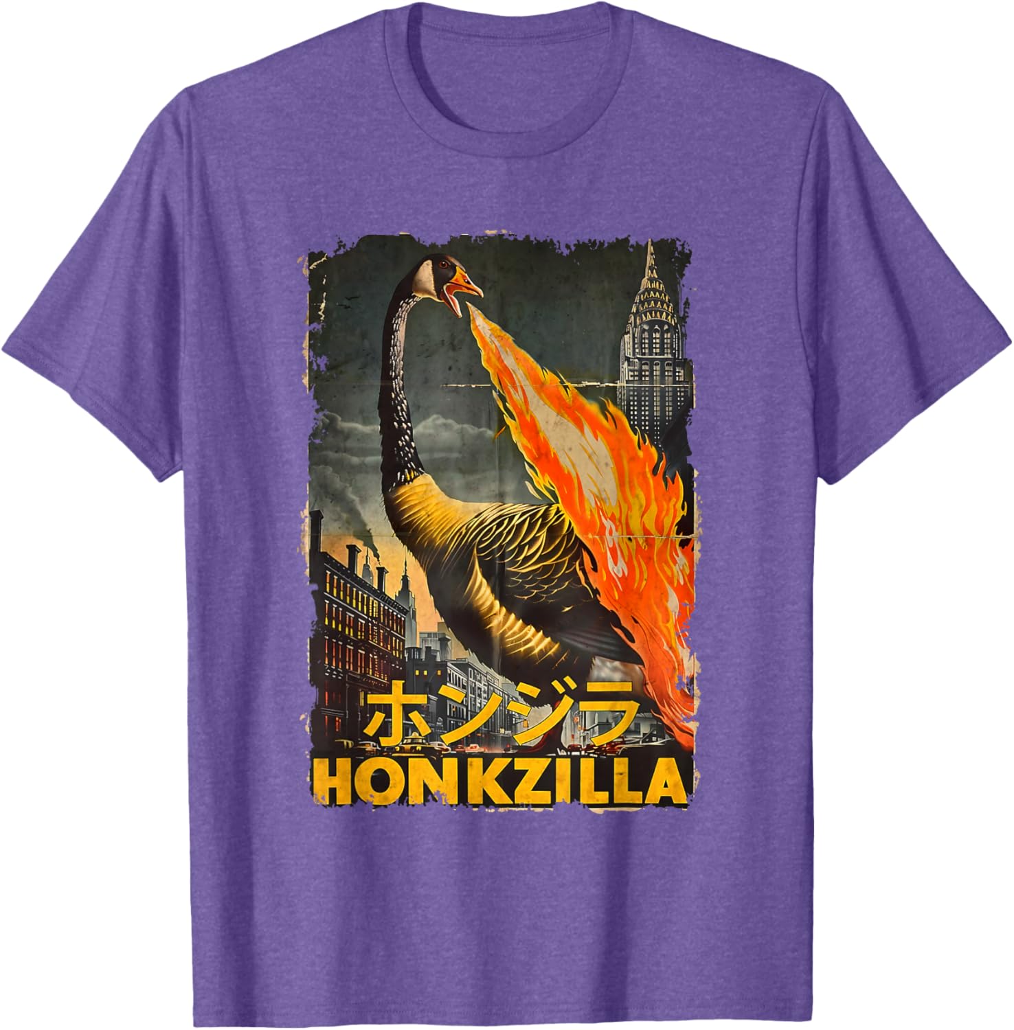 Vintage Honkzilla Silly Goose Catzilla T-Shirt for Fun, Quirky Style - 14