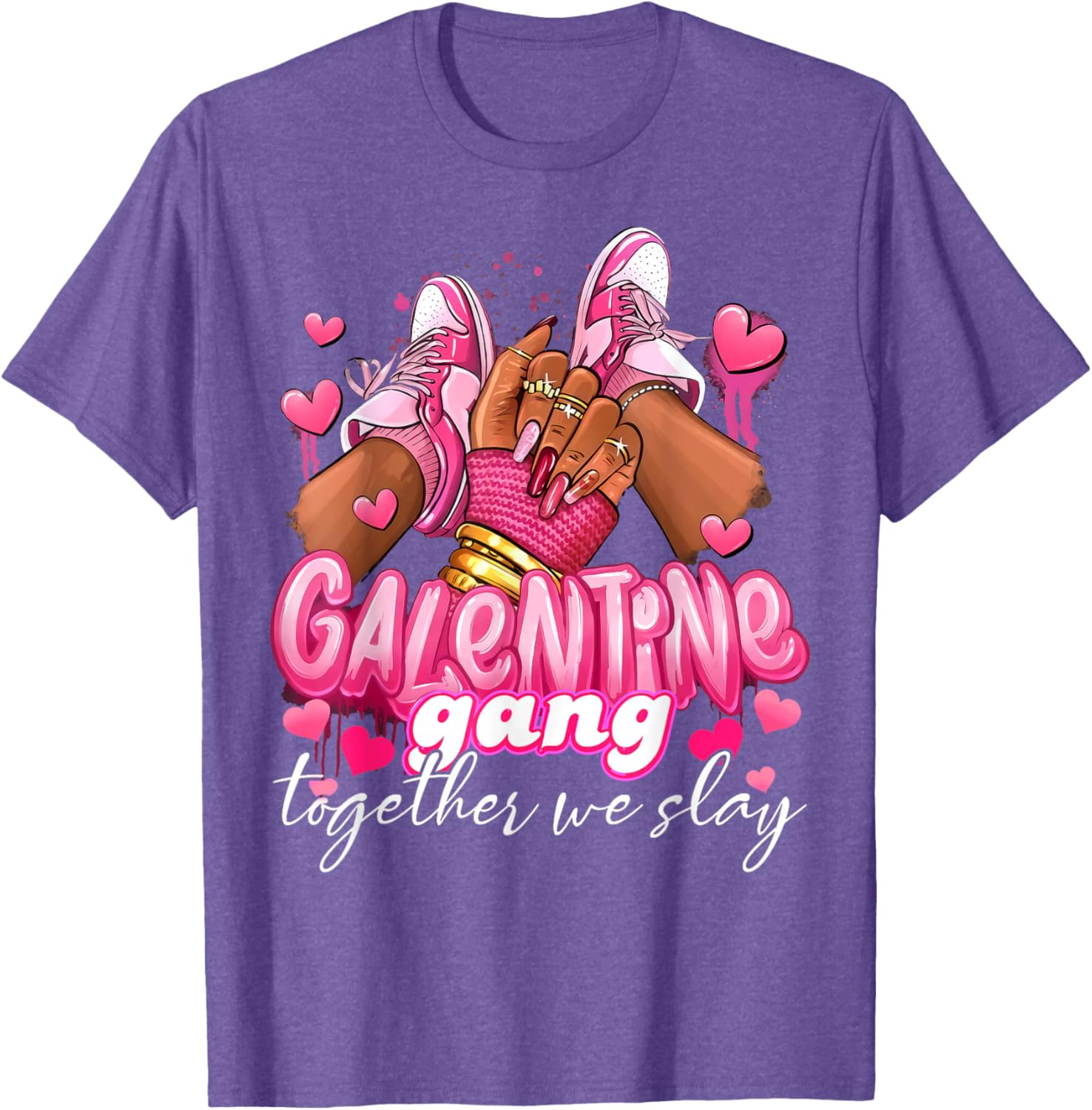 Women Galentine Gang Together We Slay Valentine's Day T-Shirt - 18