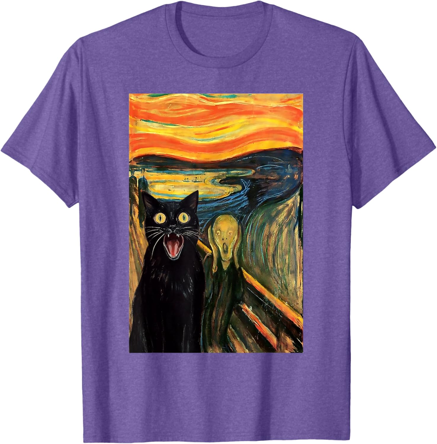 Funny Black Cat Scream Parody T-Shirt for Cat Lovers and Fans - 24
