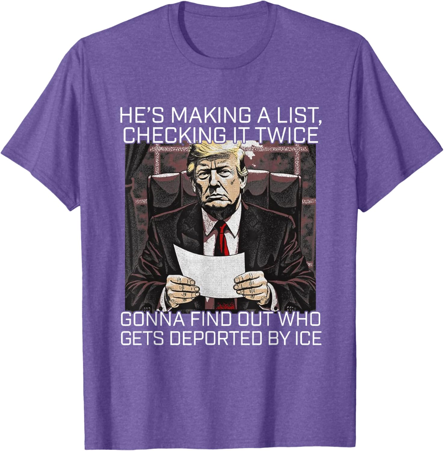 He's Making A List Checking It Twice T-Shirt for Christmas Cheer - 9