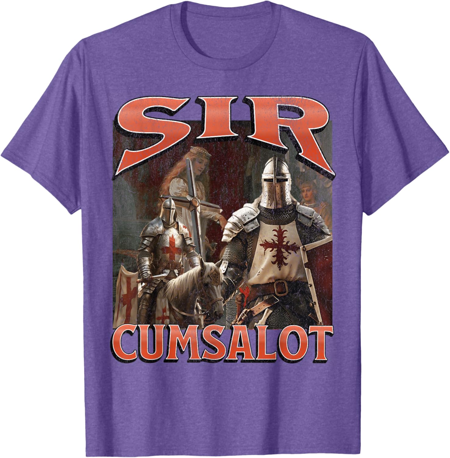 Humorous Sir Cumsalot Knight Meme Bootleg Graphic T-Shirt for Fun Fashion - 5