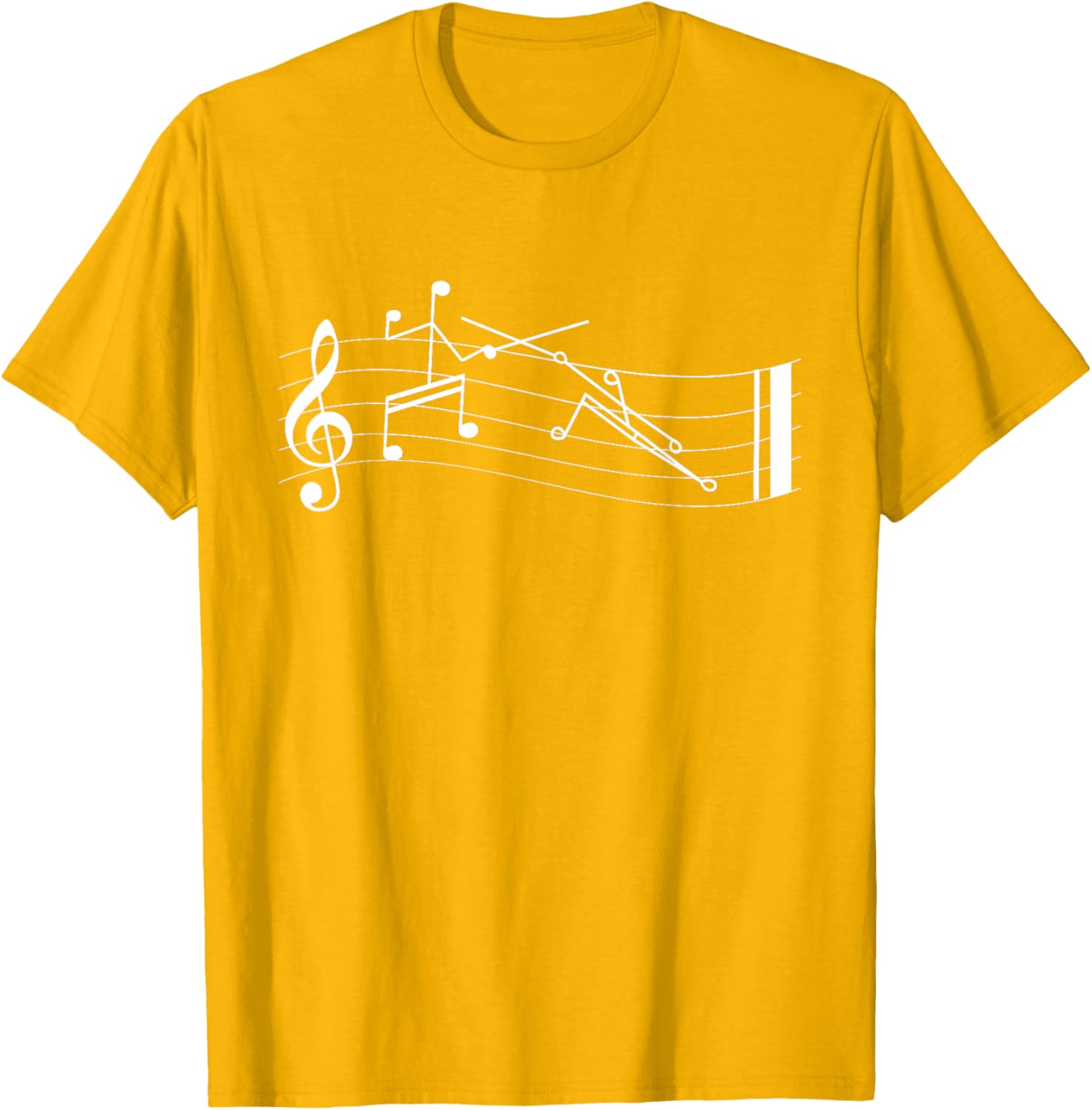 Funny Stick-Figure Music Notes En-garde T-Shirt for Music Lovers - 7