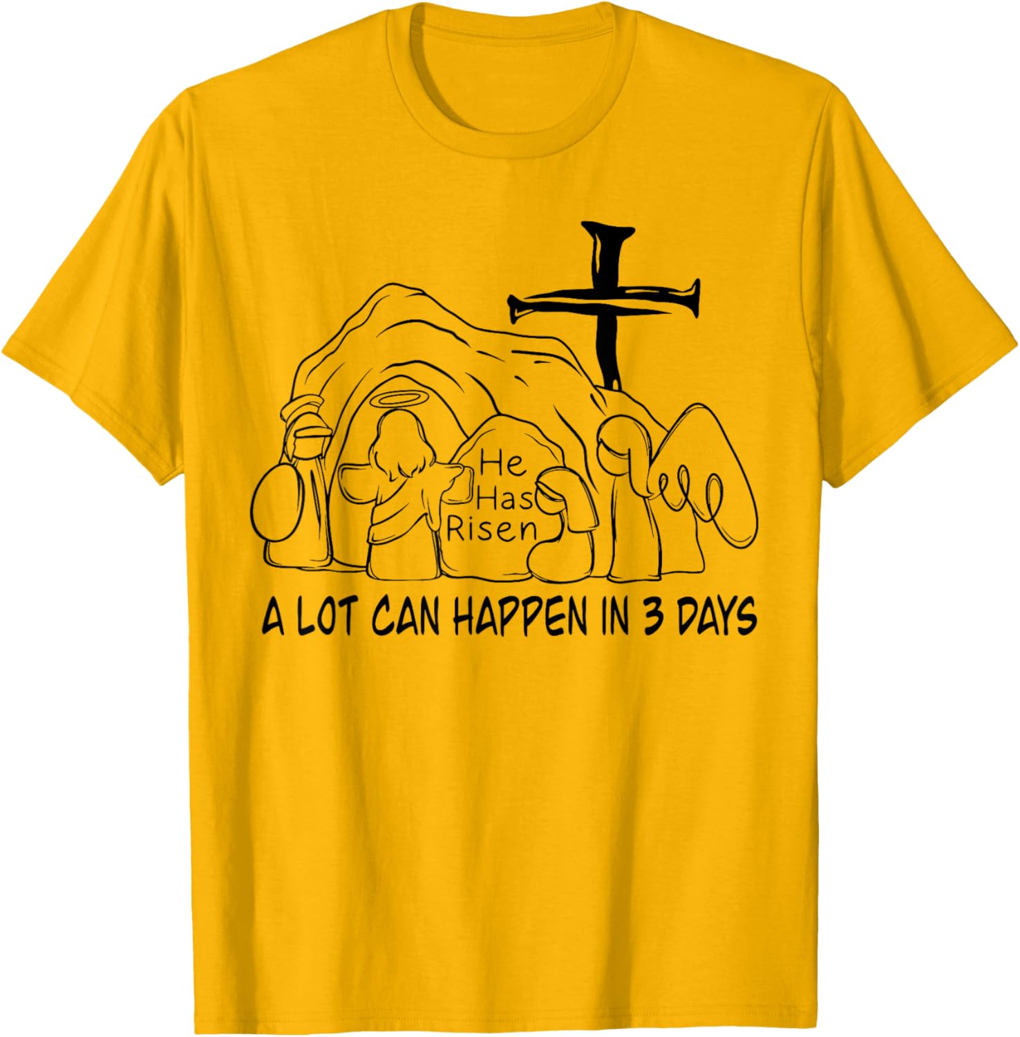Retro Christian Easter T-Shirt A Lot Can Happen In 3 Days Fun Design - 21