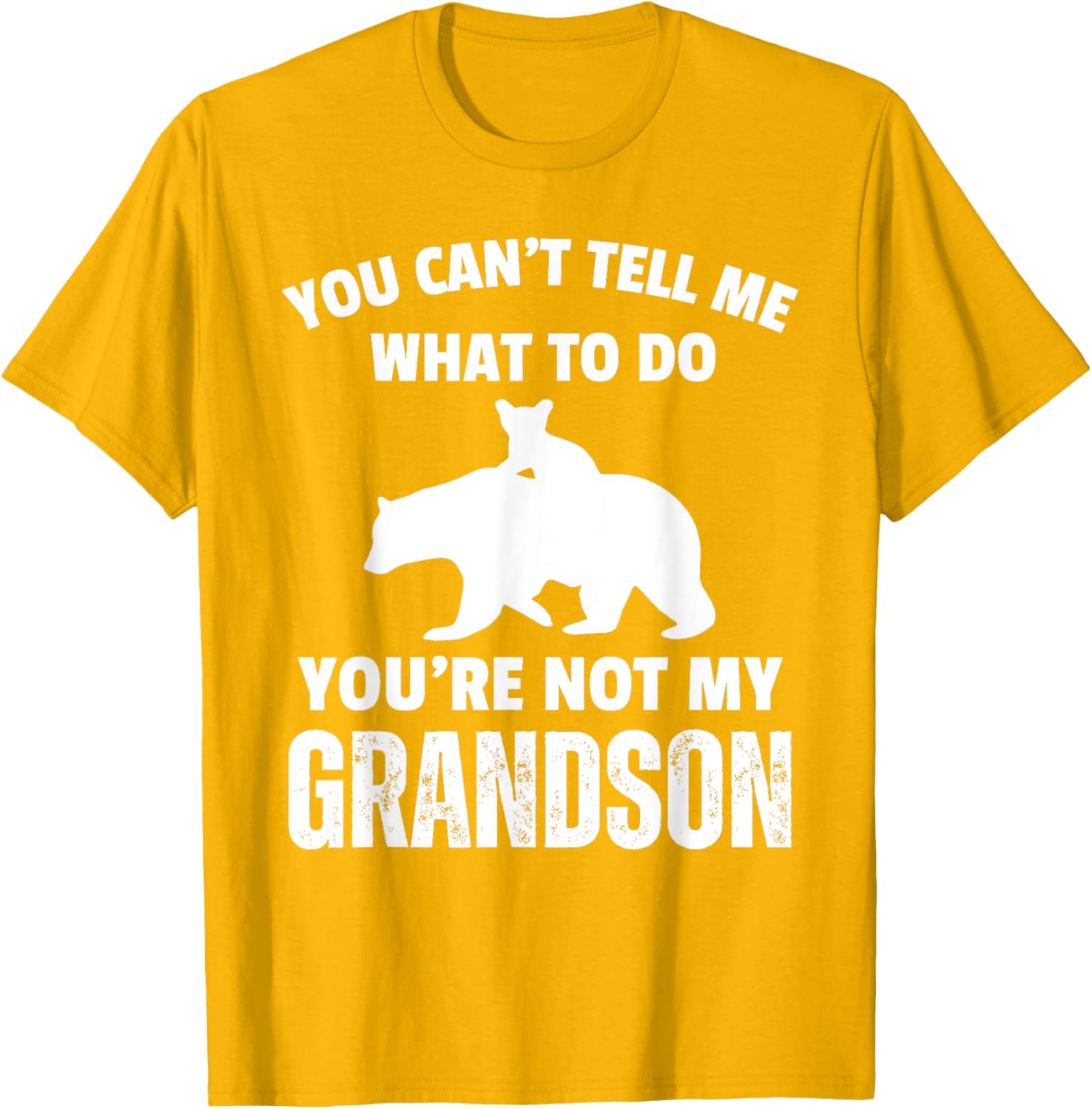 Funny Dad T-Shirt You Can't Tell Me What To Do Bear Grandson Gift - 19