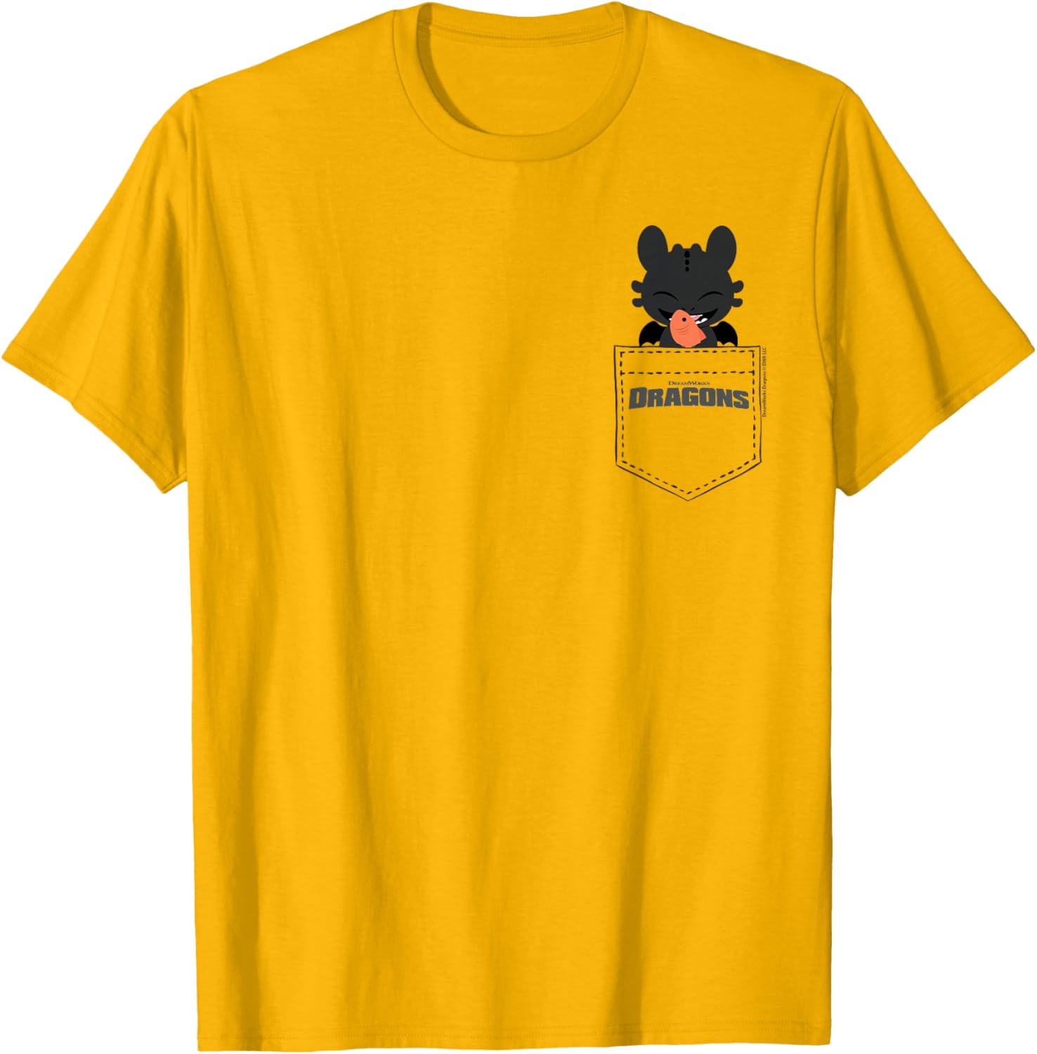 DreamWorks Dragons Toothless Faux Pocket T-Shirt for Fans and Adventures - 10