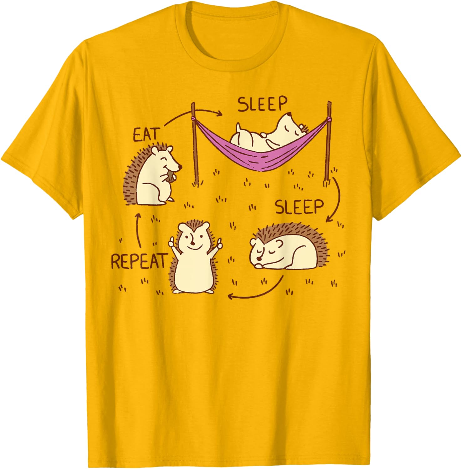 Hedgehog Life Cycle Eat Sleep Repeat T-Shirt for Animal Lovers - 7