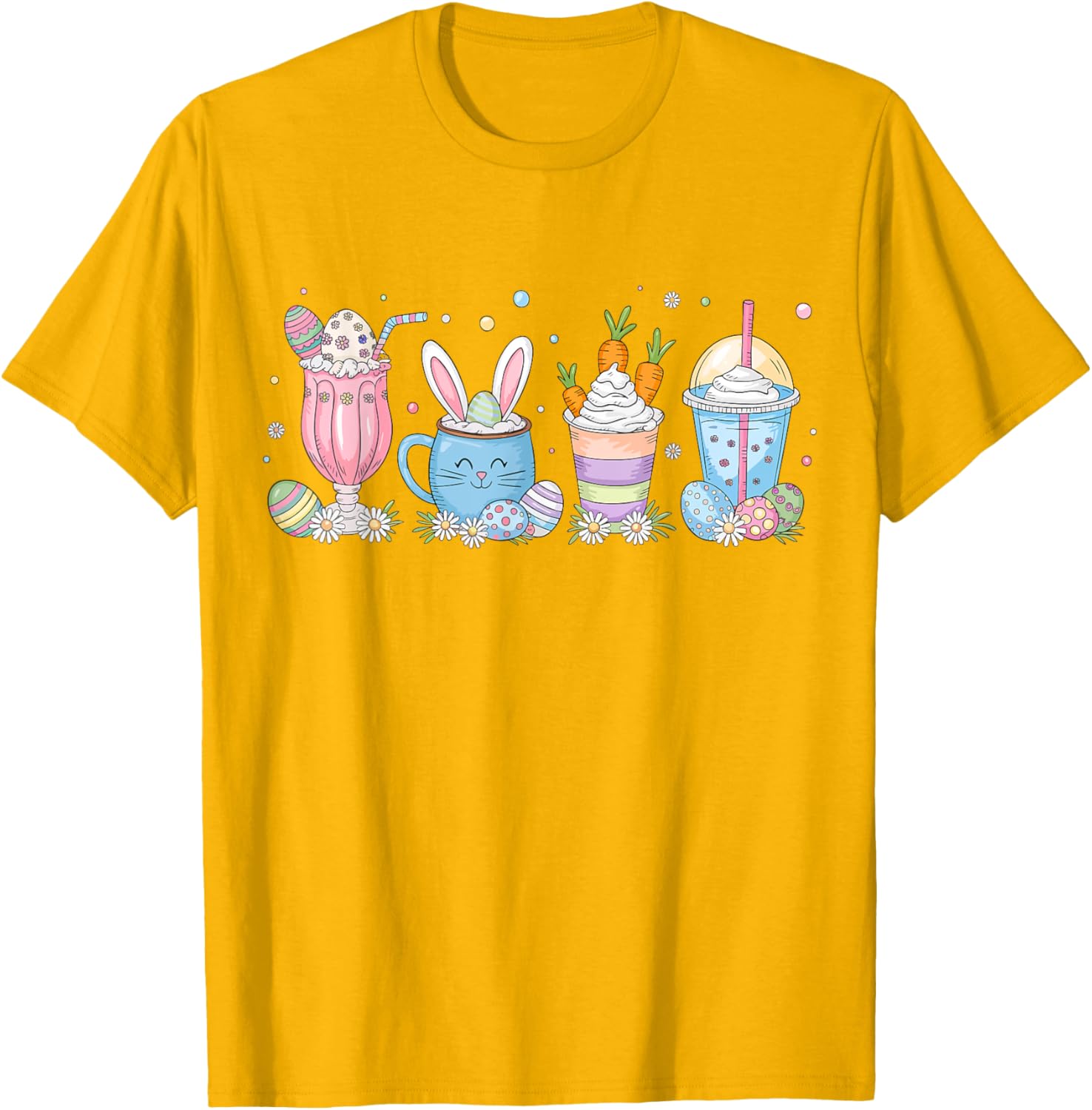 Coffee Lover T-Shirt for Women | Cute Latte Iced Cream Design for Easter - 13