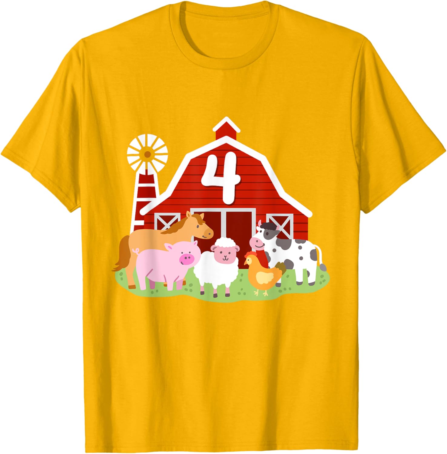 Adorable 4th Birthday Farm Animals T-Shirt for Boys Toddler Party Fun - 10
