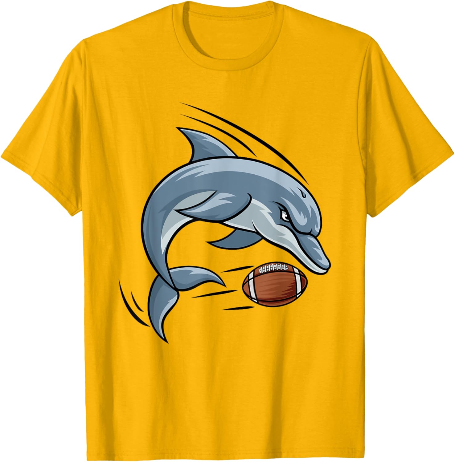 Dolphin Cartoon Character Football T-Shirt for Fun and Sporty Style - 24