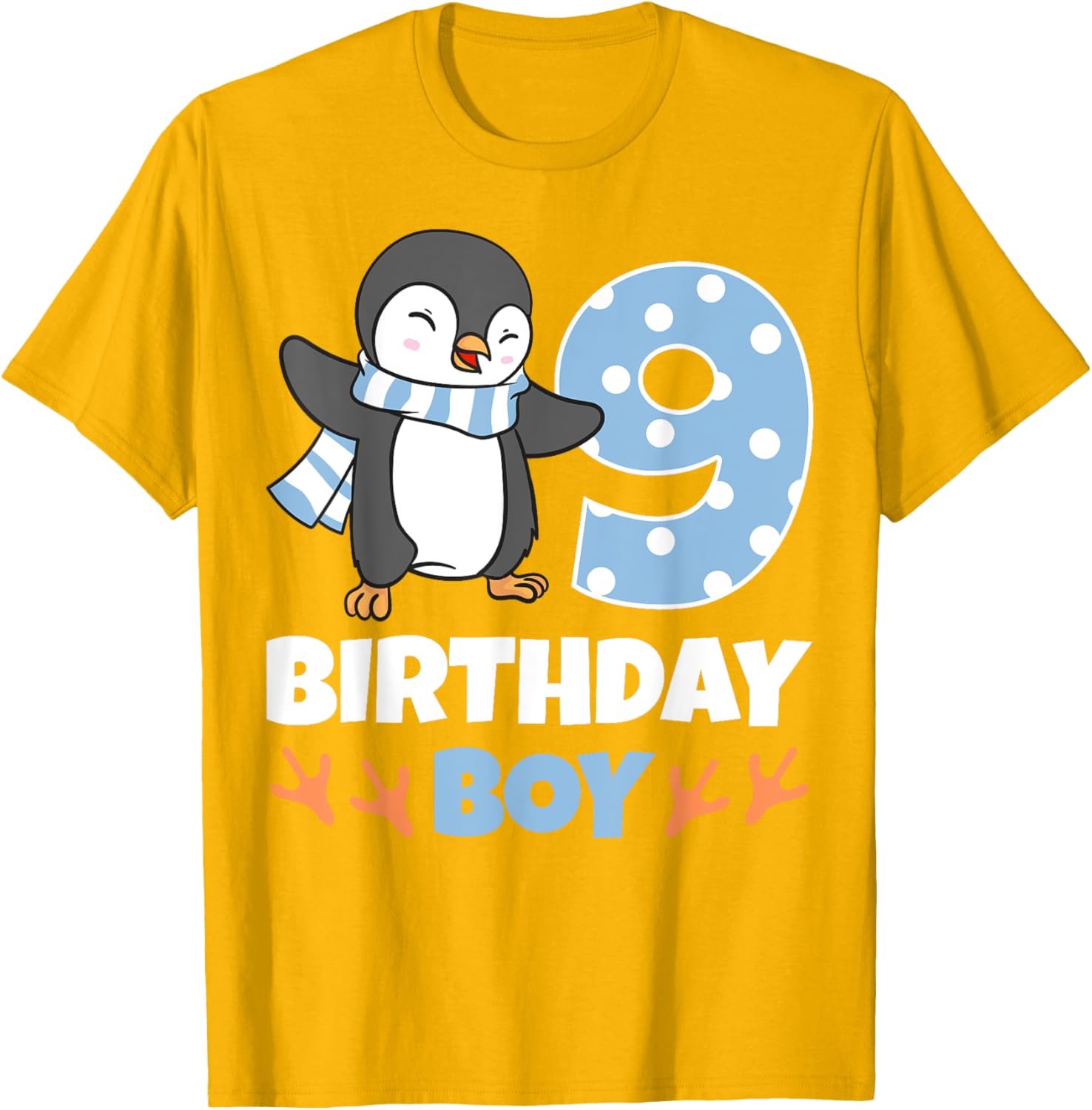 Penguin 9th Birthday Winter Theme T-Shirt for Boys Fun Celebration - 25