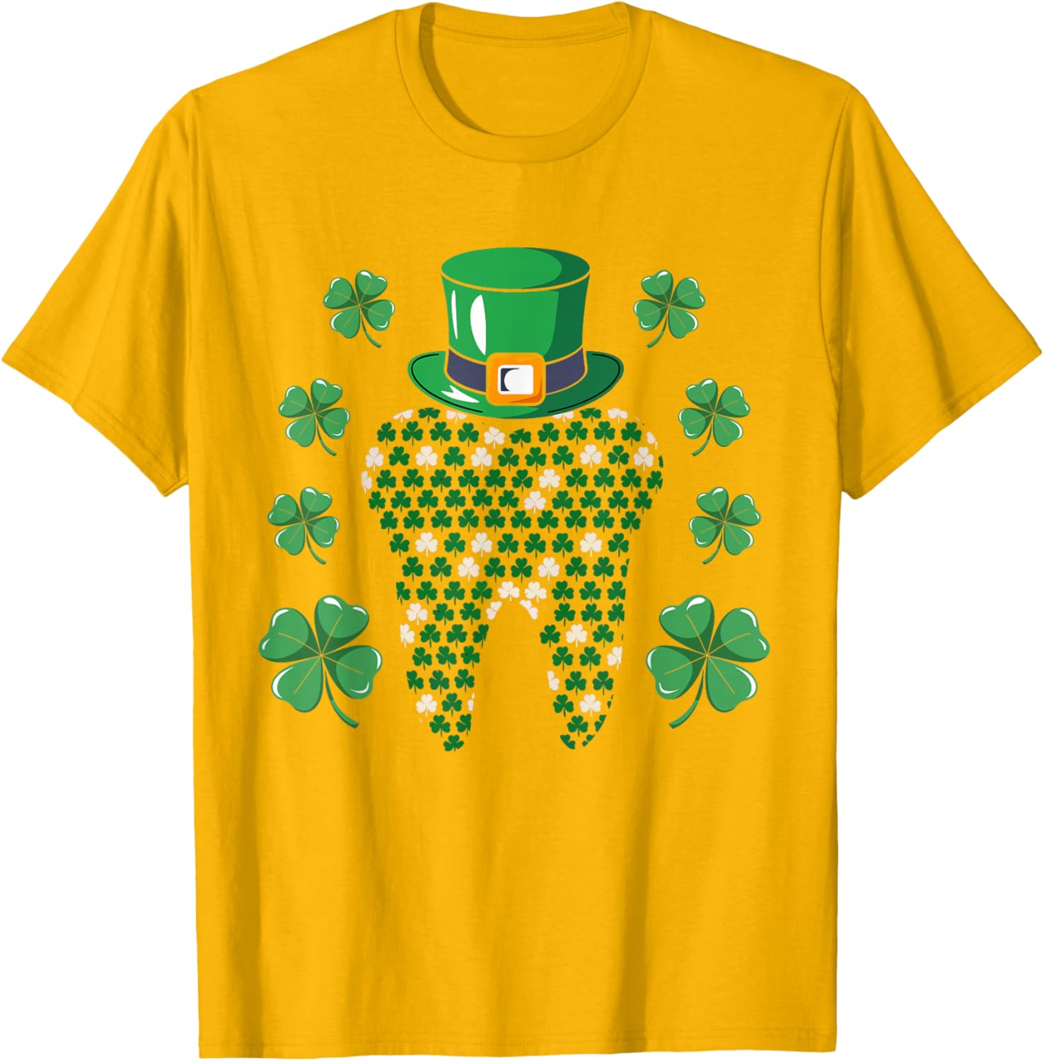 Tooth Leprechaun Hat St Patrick's Day Dentist T-Shirt for Men - 7