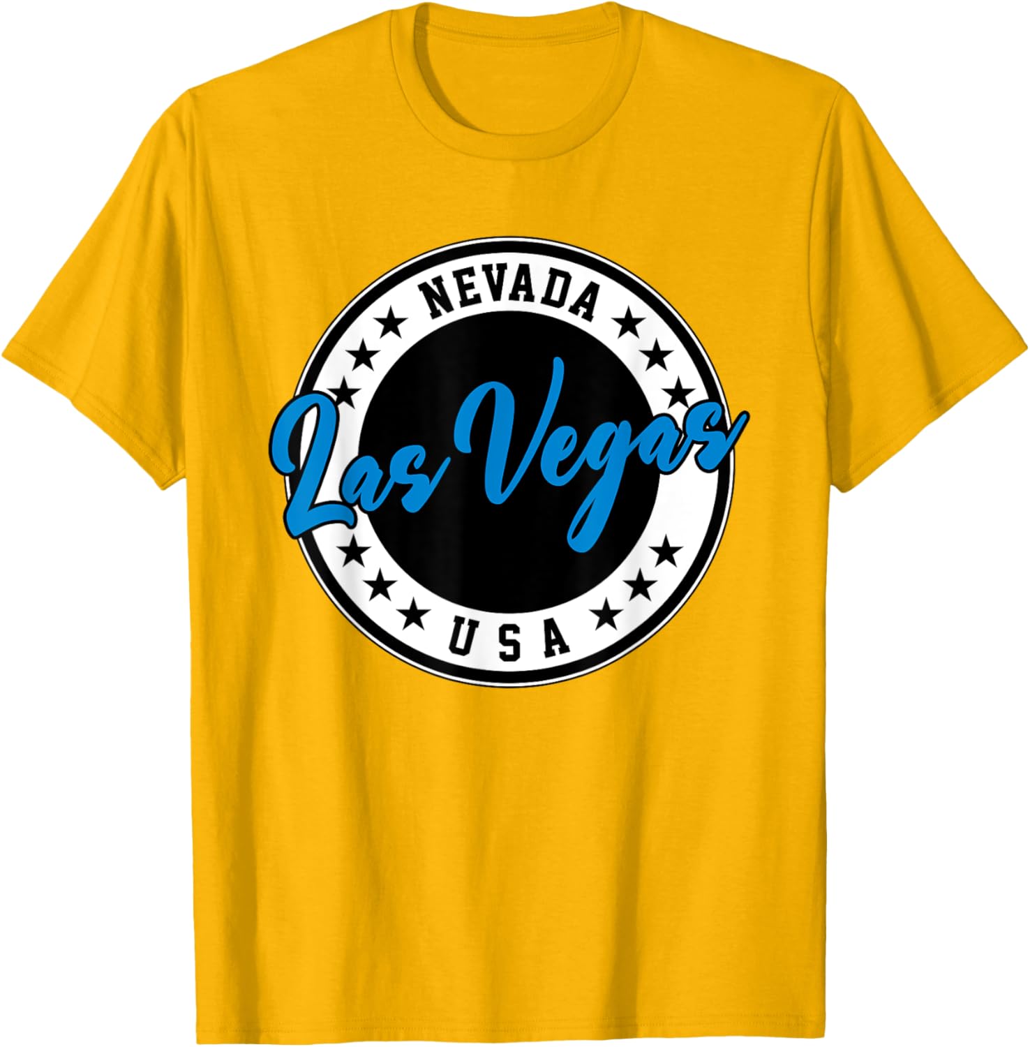Las Vegas Nevada Blue Circle Script T-Shirt for Casual Style Fans - 15