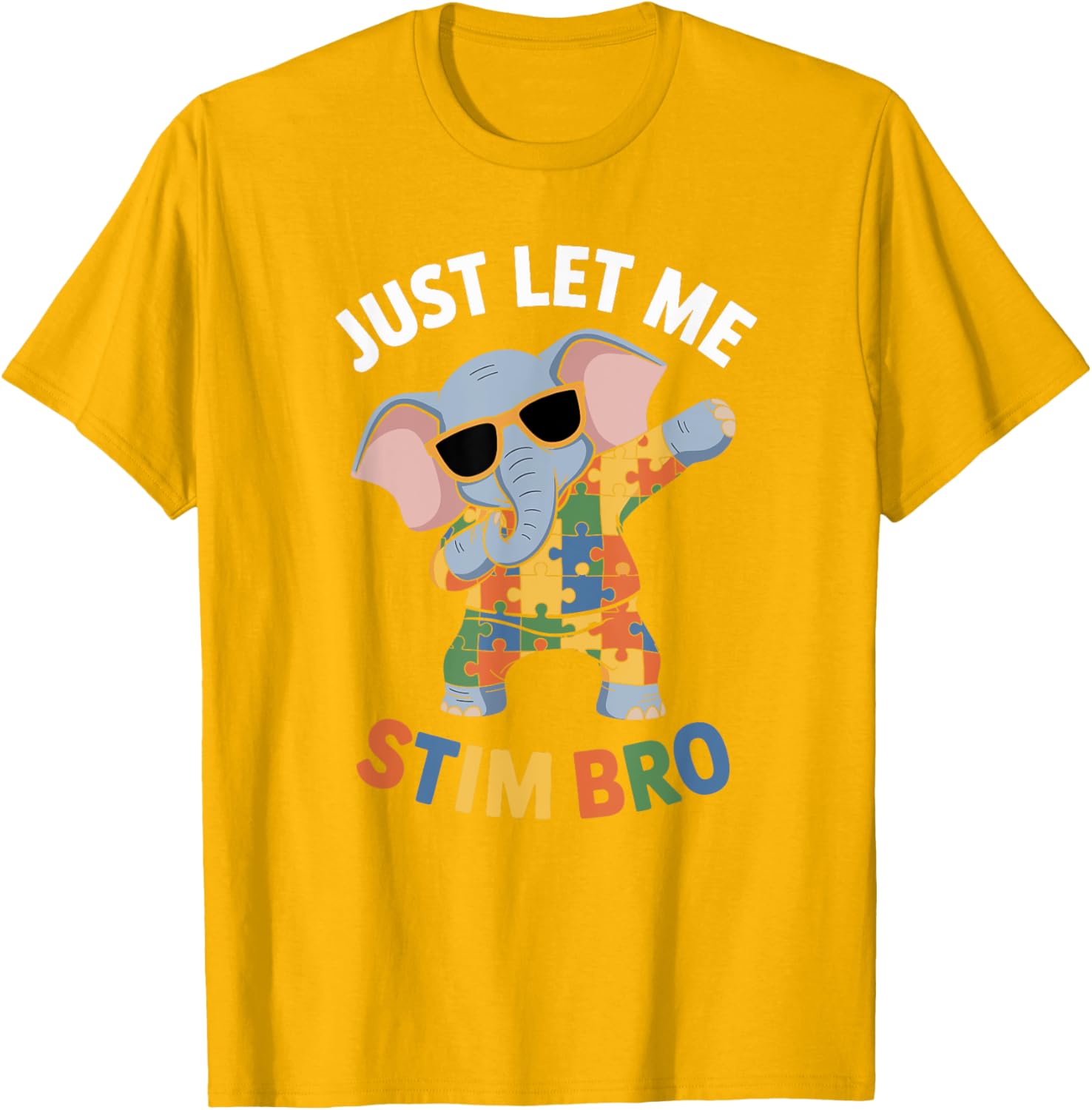 Funny Elephant Autism Awareness Just Let Me Stim Bro T-Shirt for Boys - 3