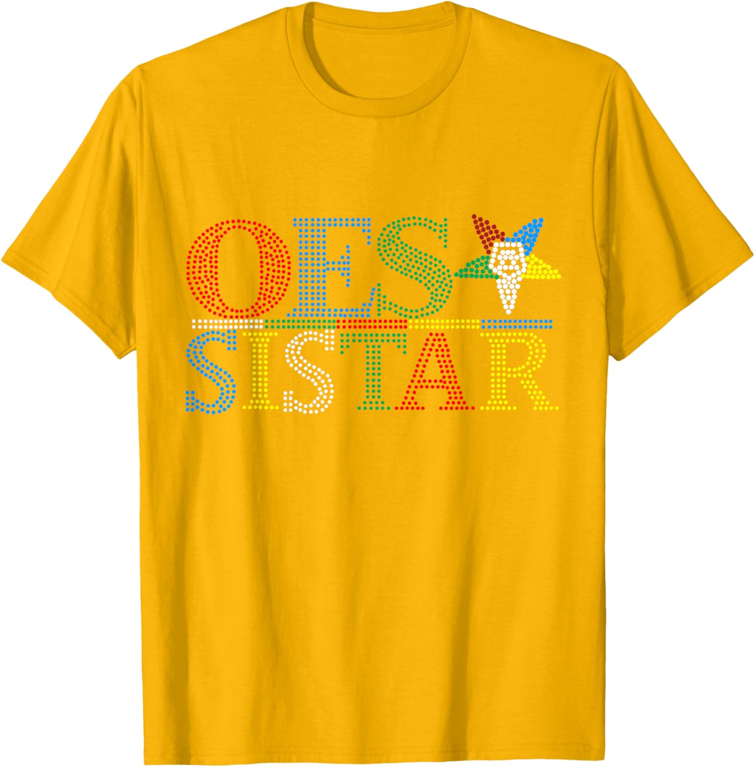 OES Sistar Dot Print Design Order of the Eastern Star Sisters T-Shirt - 10