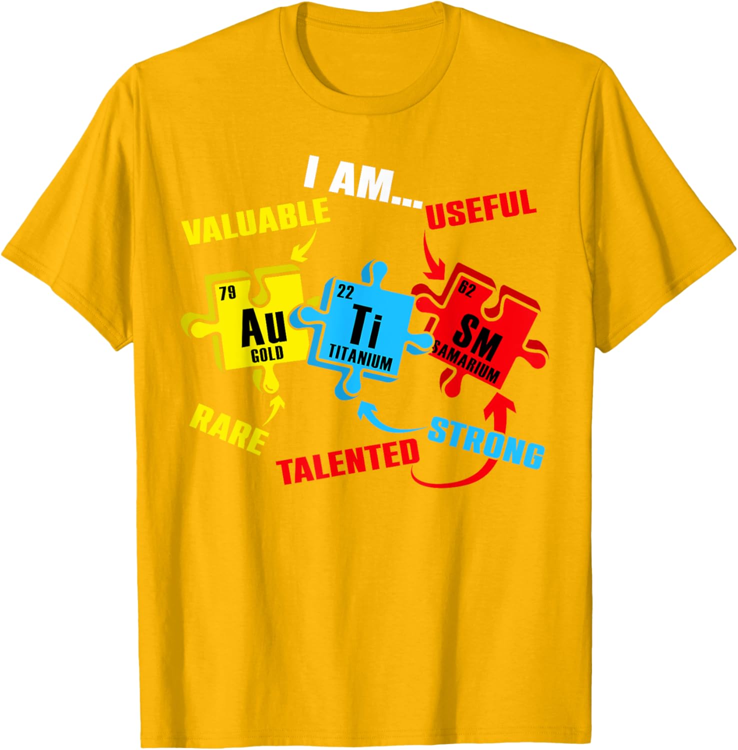 Chemistry Elements Periodic Table Puzzle T-Shirt for Autism Awareness - 6