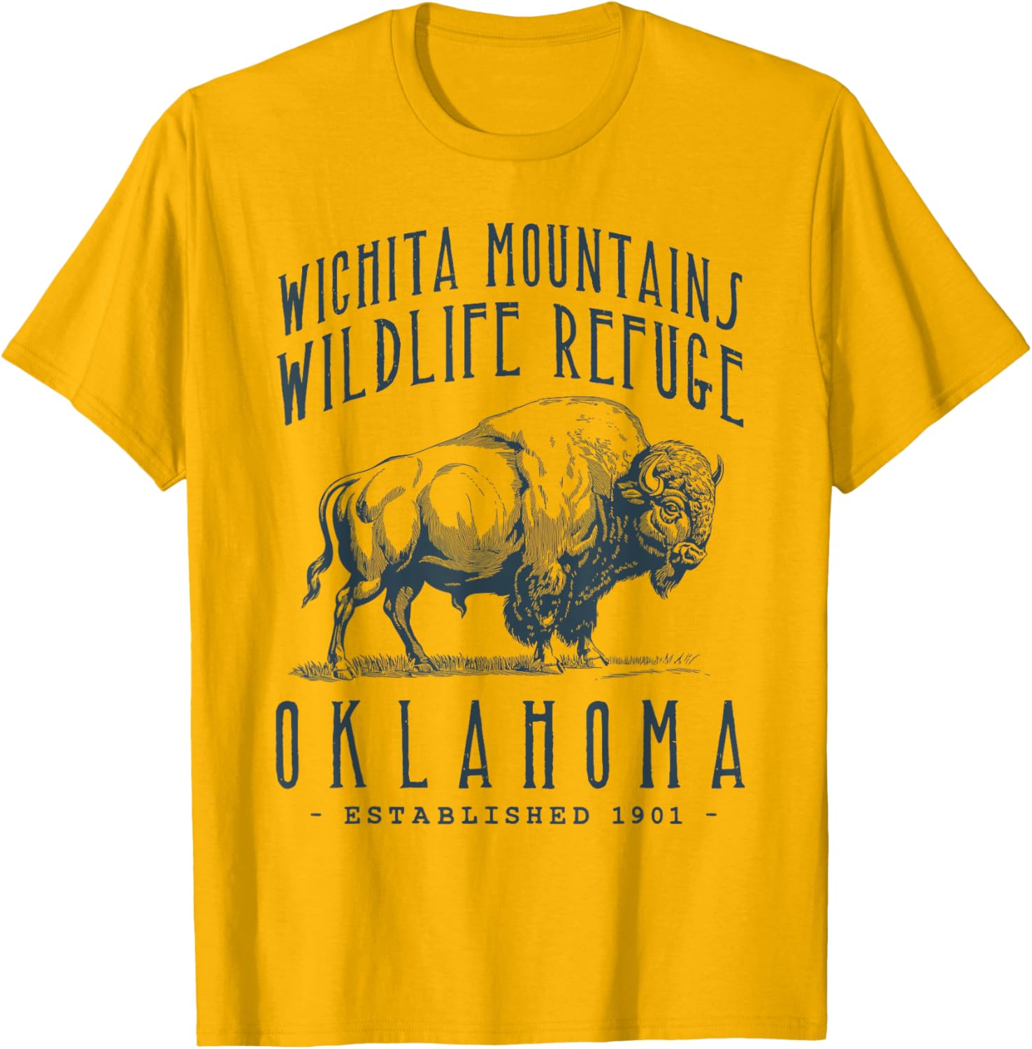 Wichita Mountains Bison Design T-Shirt for Nature Lovers and Adventurers - 2
