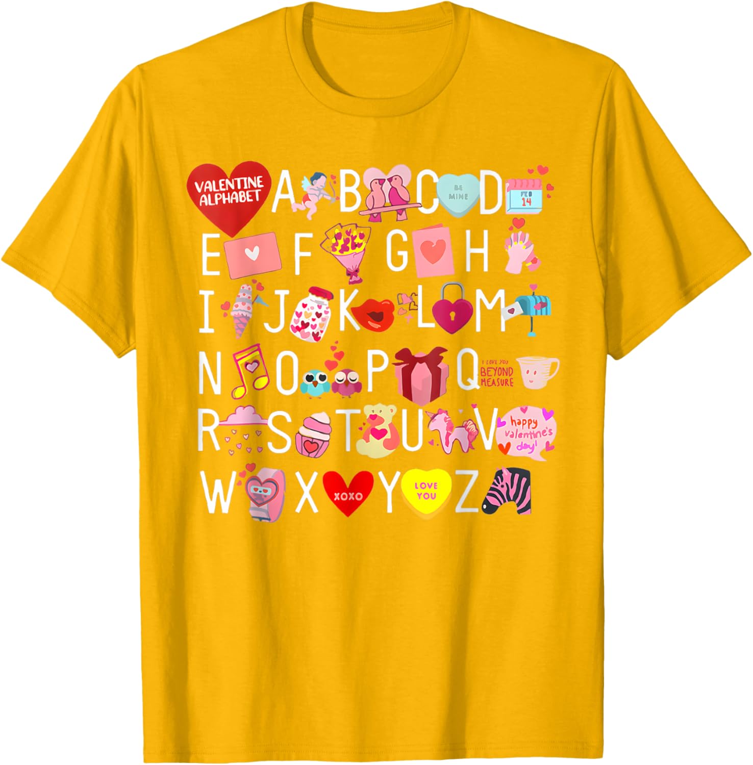 Funny ABC Teacher Appreciation Valentine's Day T-Shirt for Educators - 10