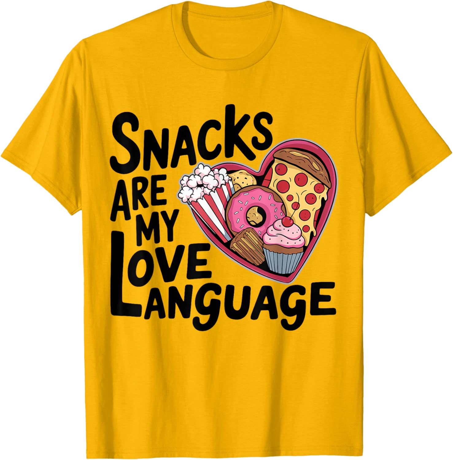 Snacks Are My Love Language T-Shirt for Kids and Adults - Fun Valentine's Tee - 1