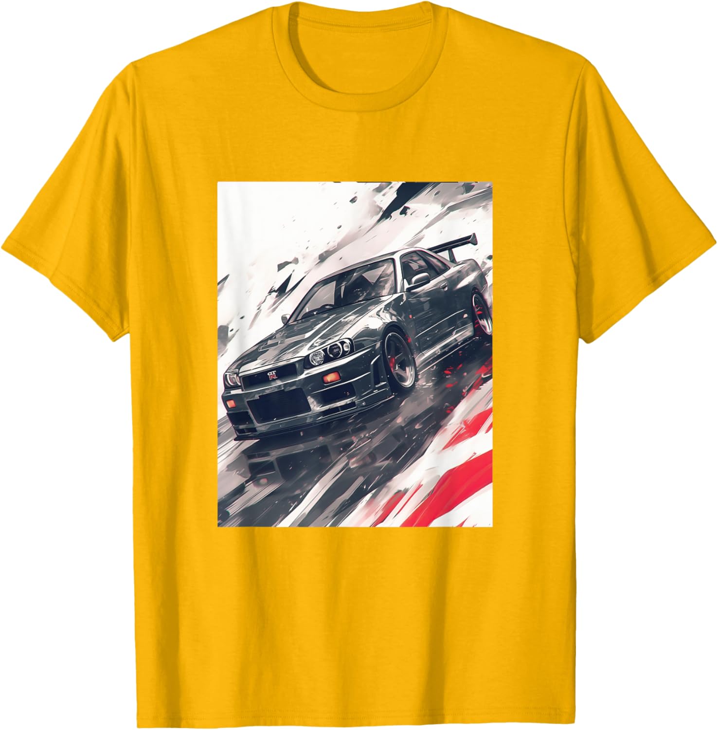 Anime Style JDM GT-R R34 Skyline Graphic Tee - Perfect for Car Lovers - 2