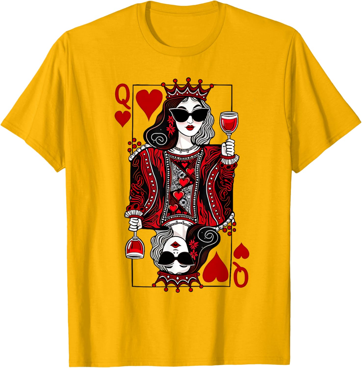 Queen of Hearts Wine Lover T-Shirt for Women - Perfect Gift Idea! - 9