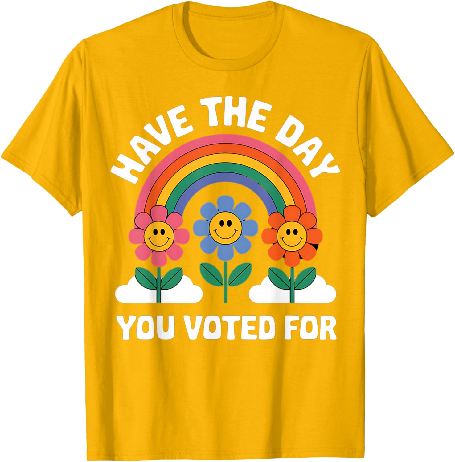 Funny Groovy Rainbow Flower T-Shirt for Your Voting Day Celebration - 19