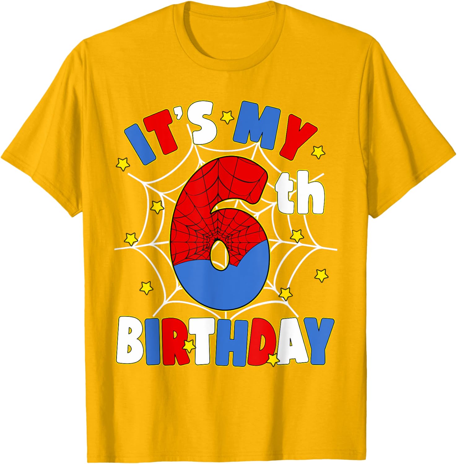 Kids Boys Spider Theme 6th Birthday Party T-Shirt for Fun Celebrations - 5