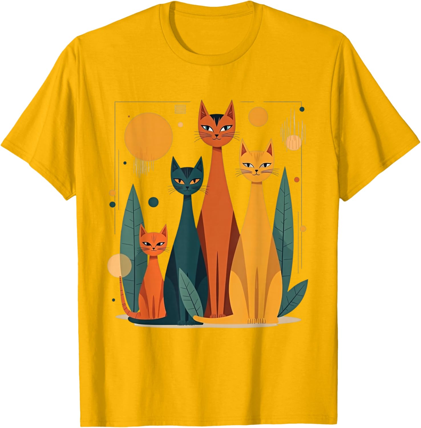 Vintage Retro Mid-Century Modern Cats T-Shirt in 50s 60s Style - 29