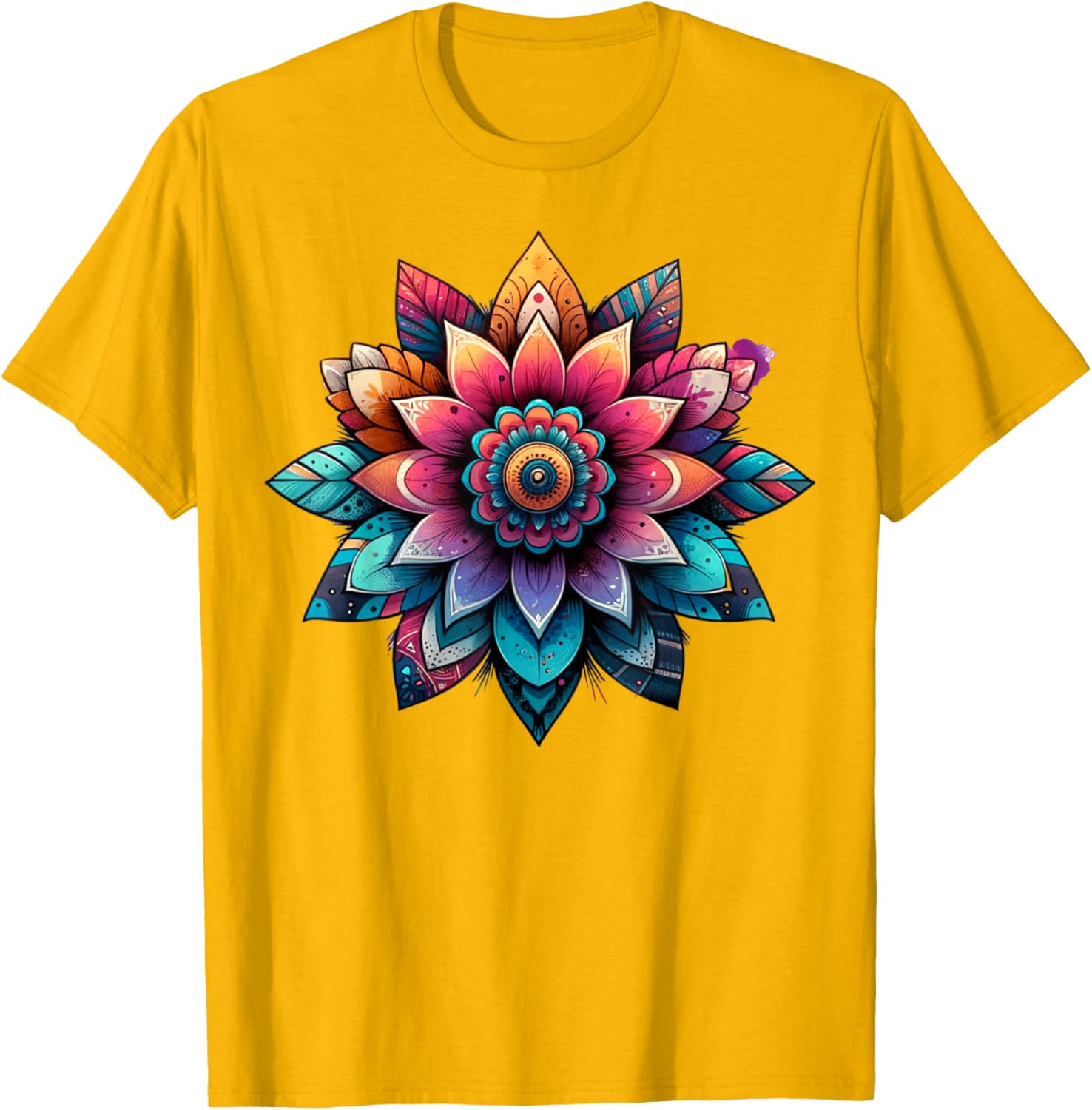Women's Vintage Mandala Graphic T-Shirt for Summer Vacation Fun - 2