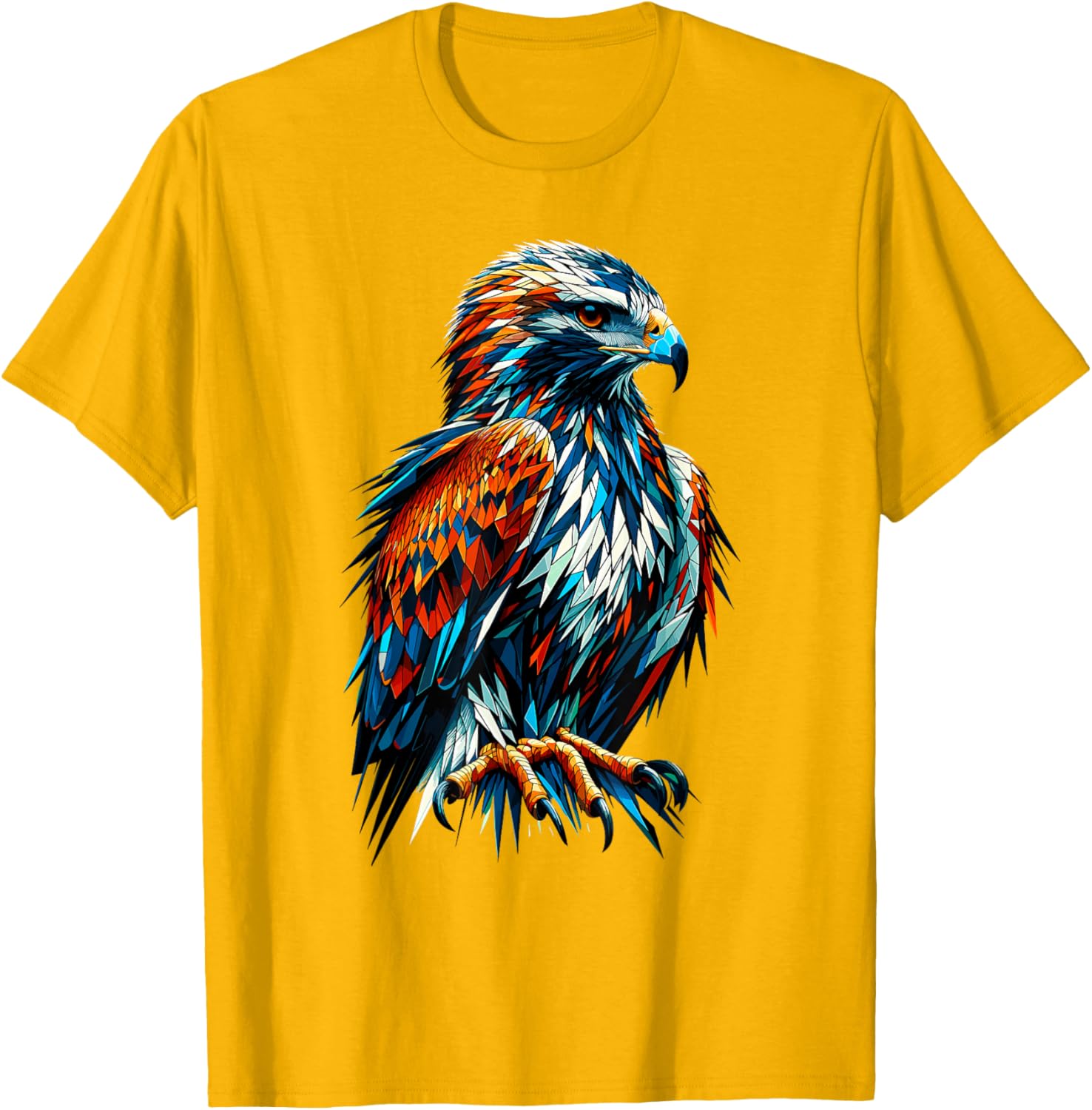 Polygon Art Hawk T-Shirt for Bird Lovers - Unique and Stylish Design - 20