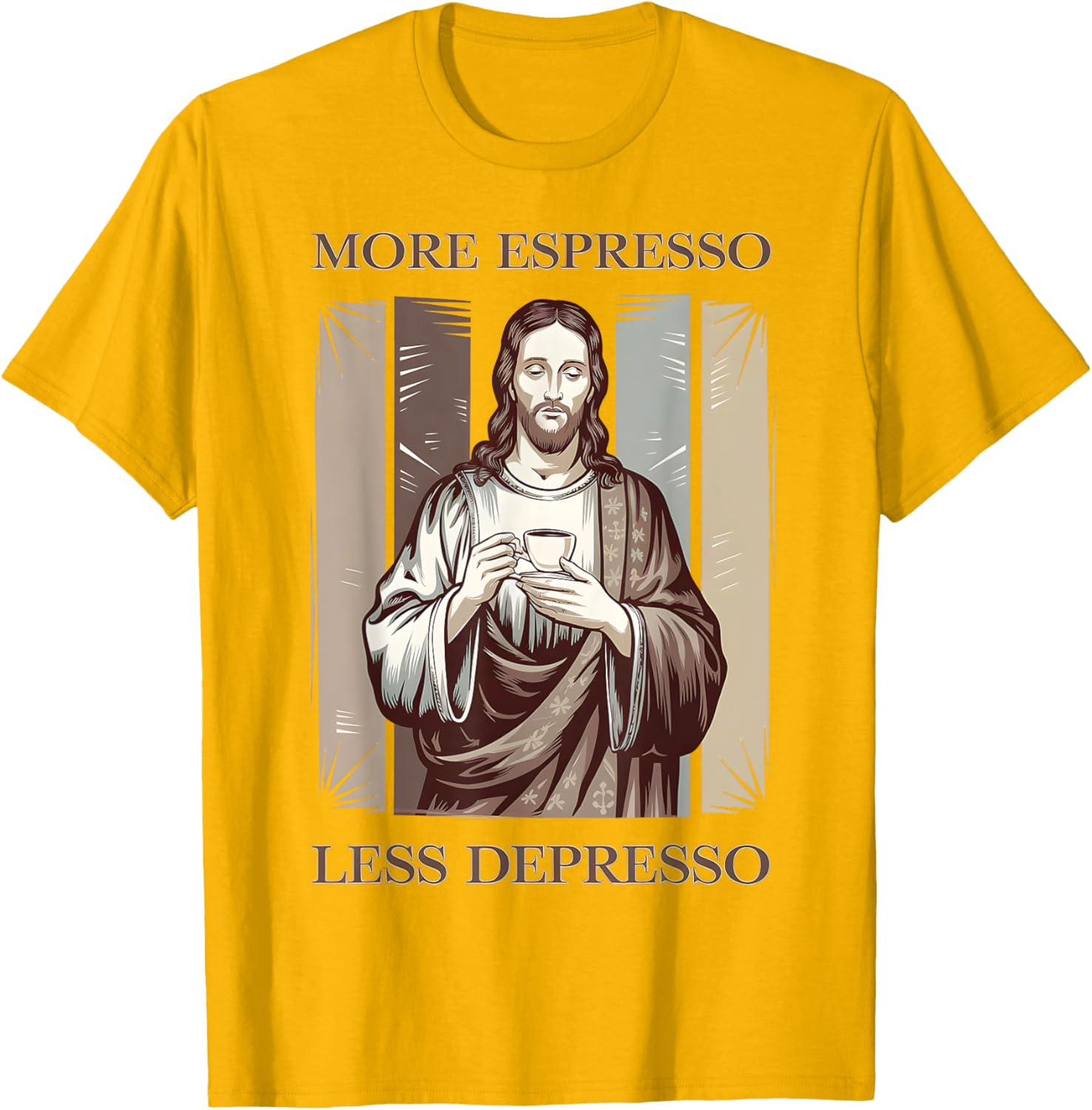 Jesus More Espresso Less Depresso Retro Coffee Lover T-Shirt - 20
