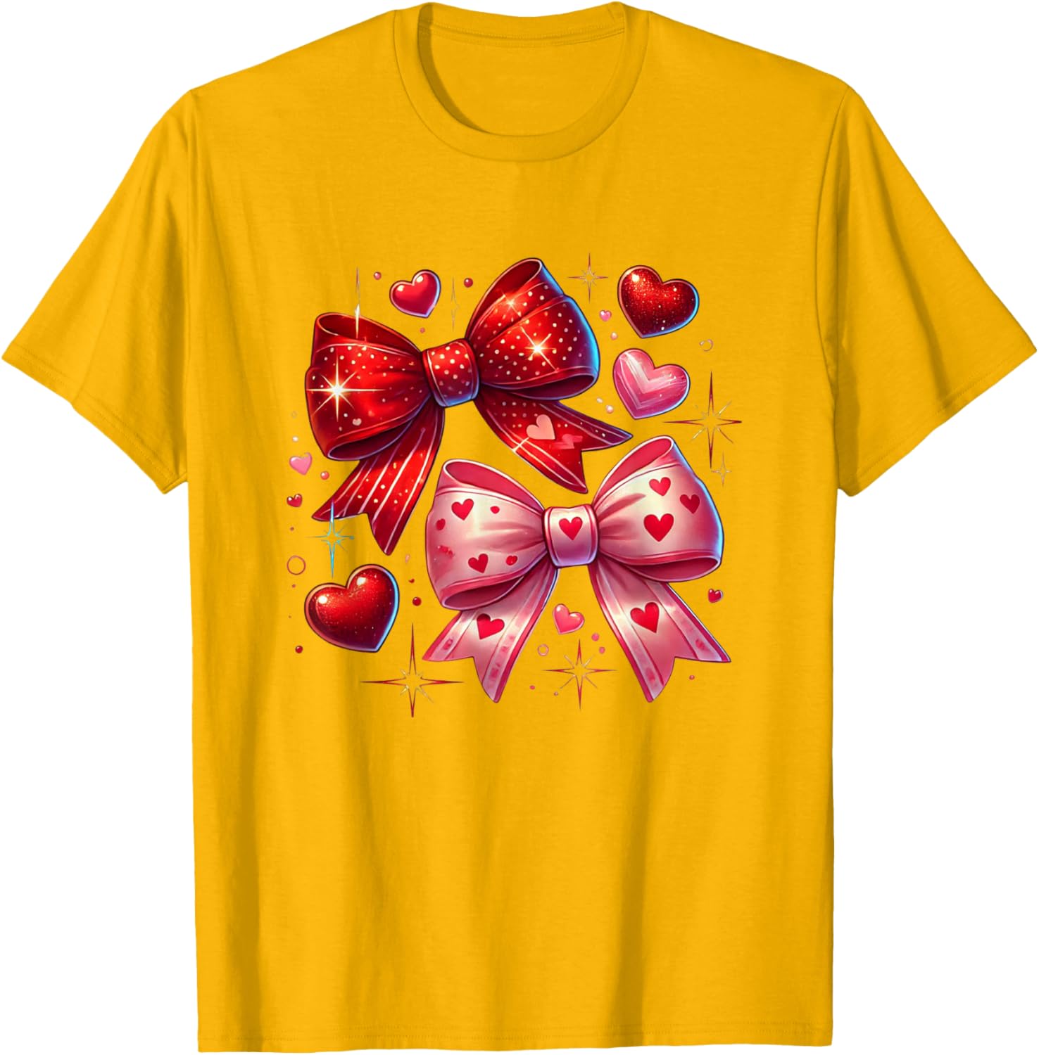 Heart Bows and Stars Romantic Love T-Shirt for Couples and Gifting - 10