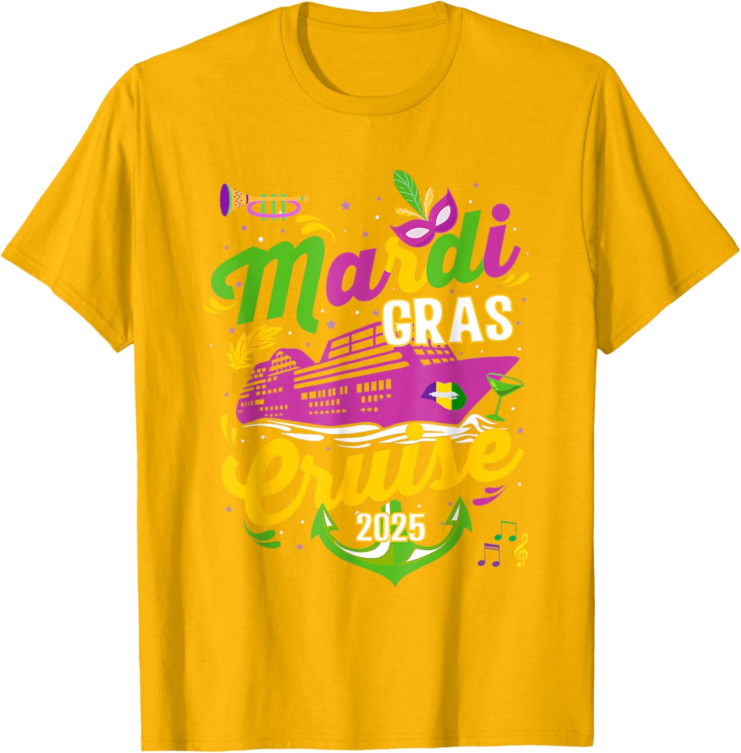 Mardi Gras Cruise Squad 2025 Family Matching T-Shirts for Fun Adventures - 10
