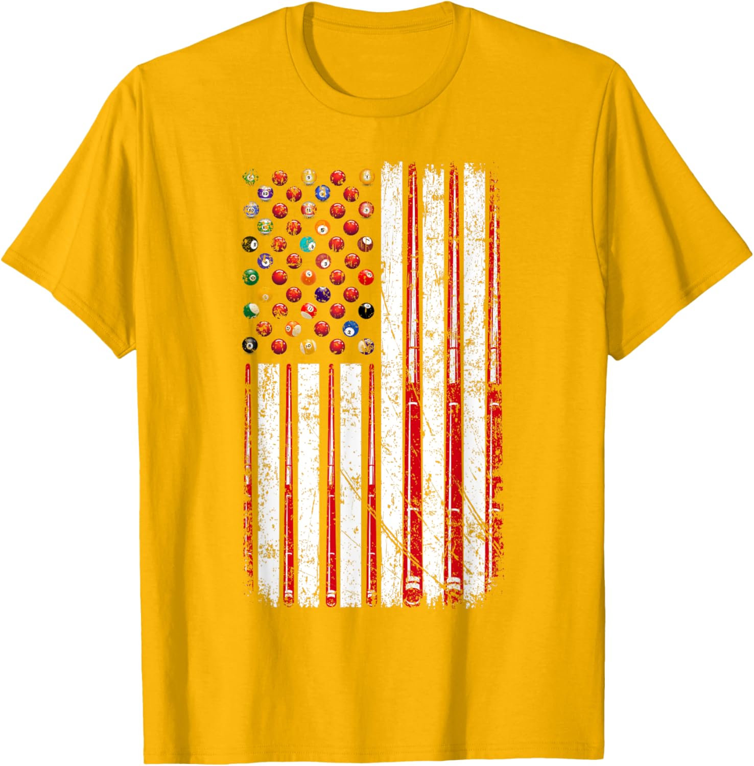 American Flag Pool Player T-Shirt for Billiard Lovers, USA Pride Apparel - 6