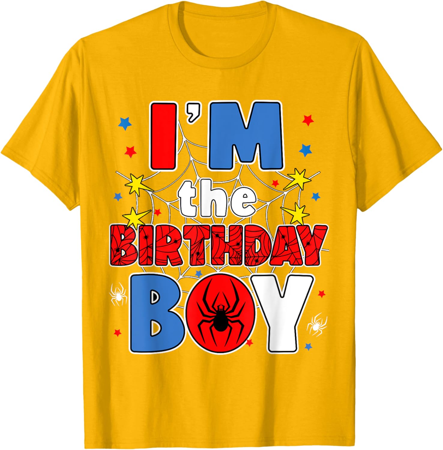 I'm The Birthday Boy Spider Web Family Party T-Shirt for Kids - 4