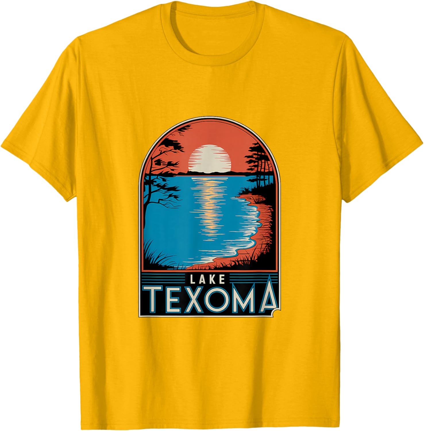 Lake Texoma Sunset Reflection Adventure T-Shirt for Nature Lovers - 9