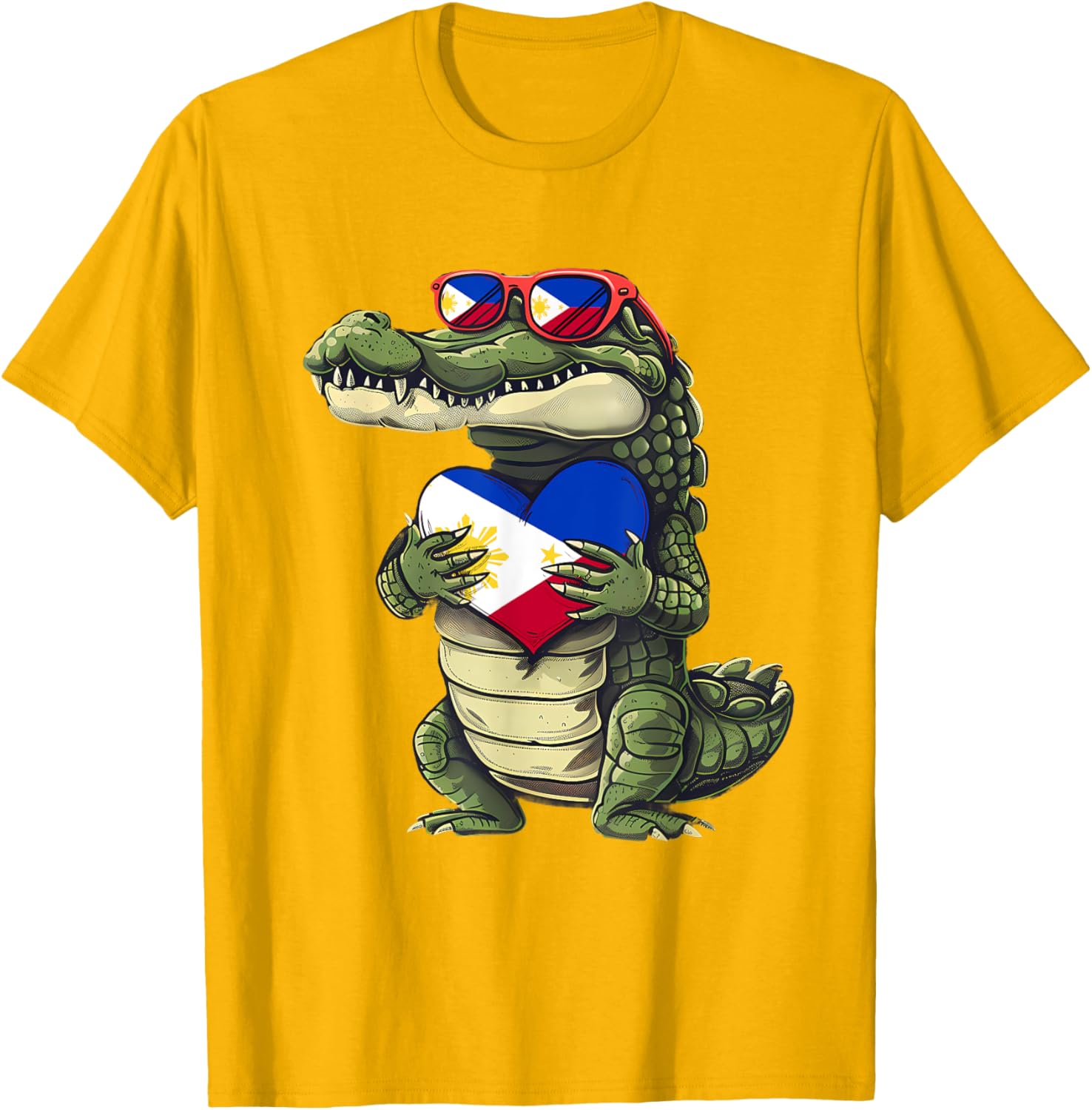 Philippines Crocodile Heart T-Shirt with Filipino Flag - Pilipinas Pride - 28
