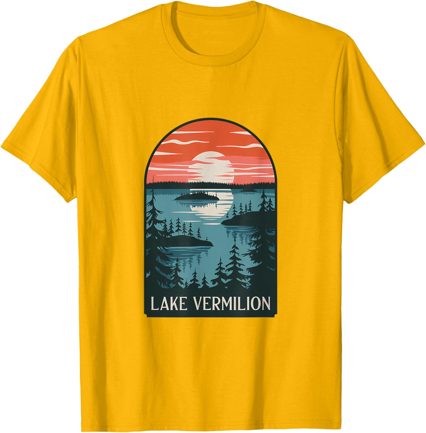 Lake Vermilion Sunset Reflection T-Shirt for Nature Lovers and Adventurers - 21
